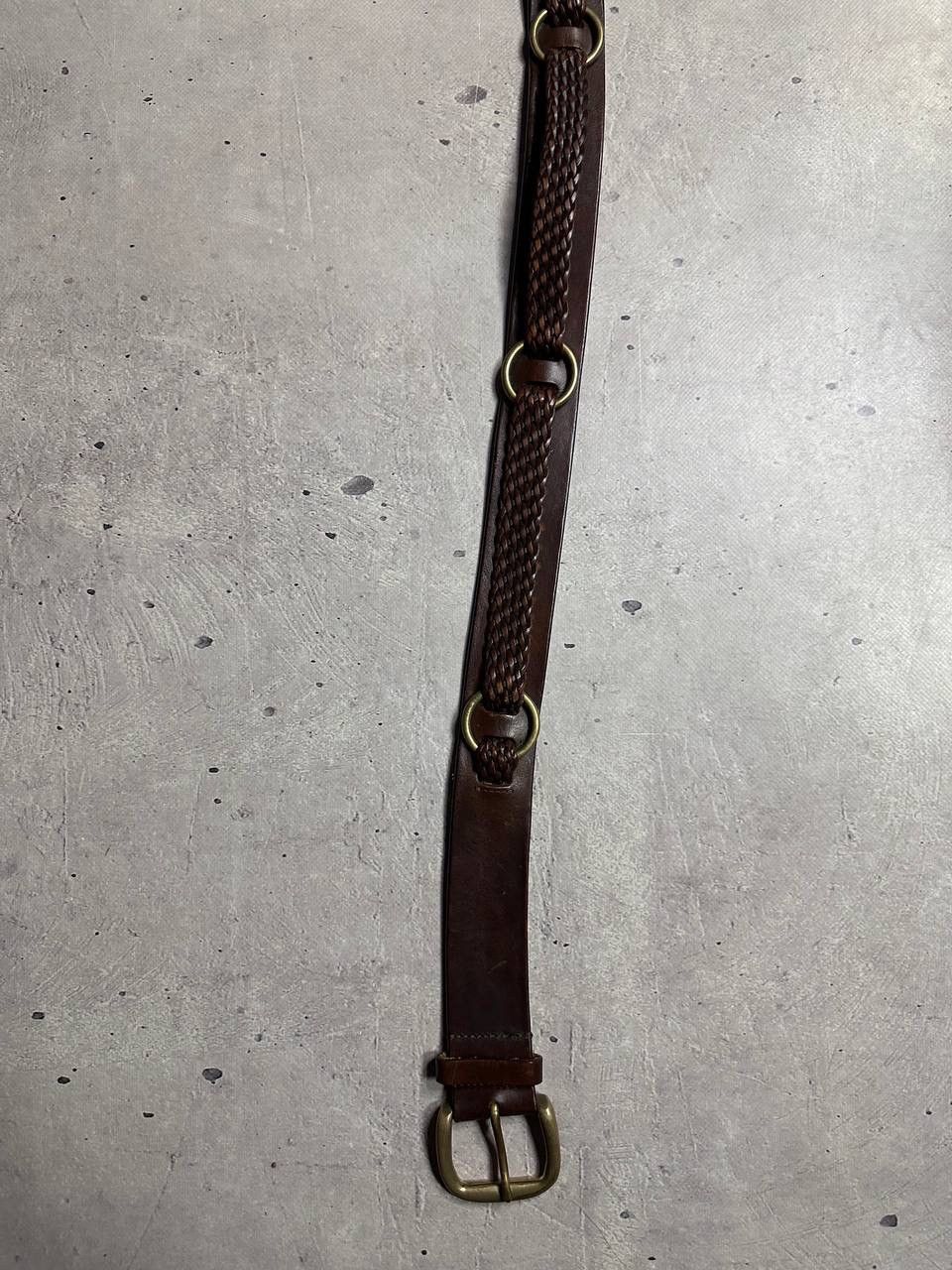 Ralph Lauren Ralph Lauren Brown Leather Belt Braided Detail Brass Buckle Size ONE SIZE - 5 Thumbnail