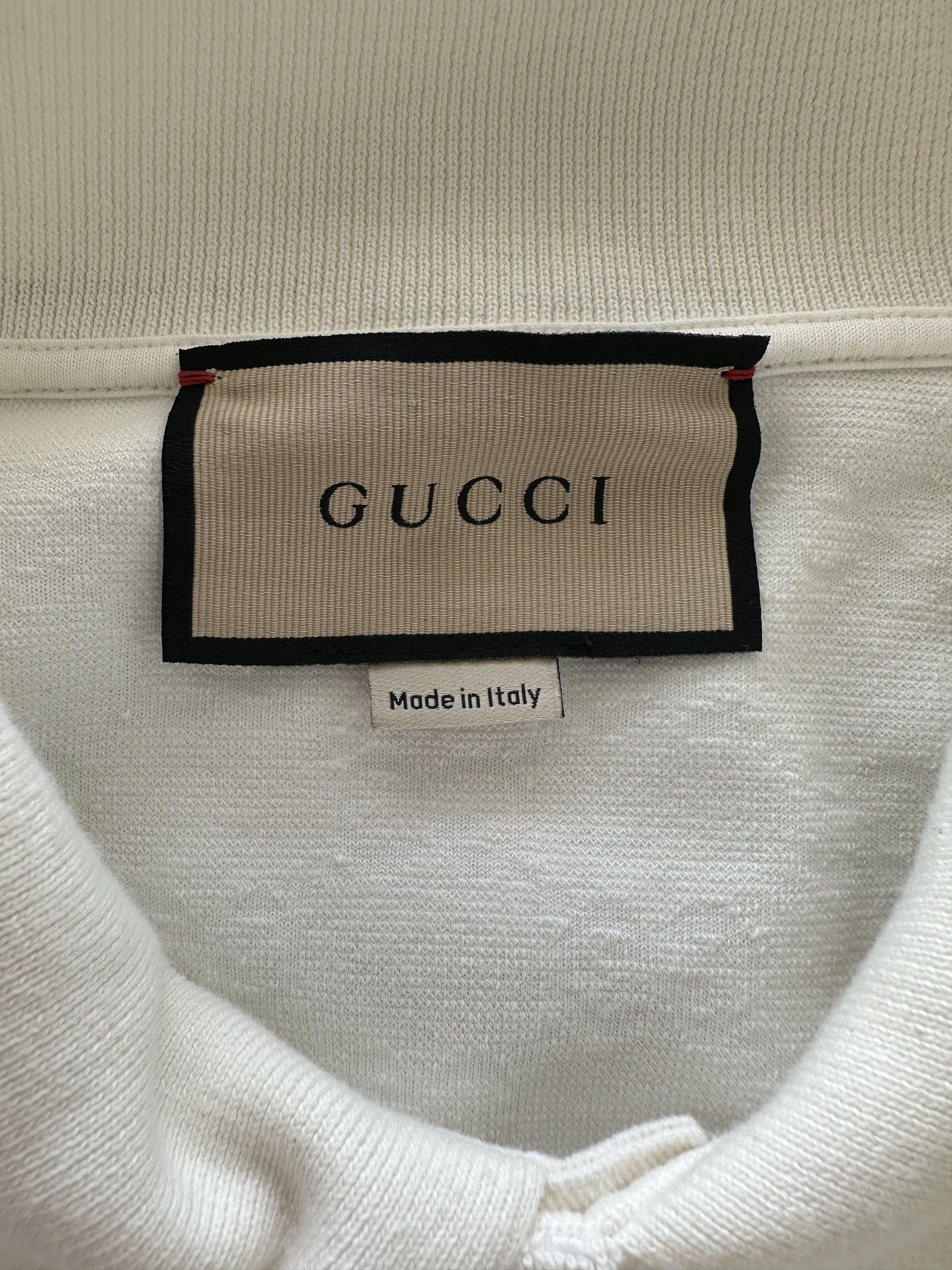 Gucci White GG Monogram Striped Terry Cloth Longsleeve Polo Shirt Size US XXL / EU 58 / 5 - 3 Thumbnail