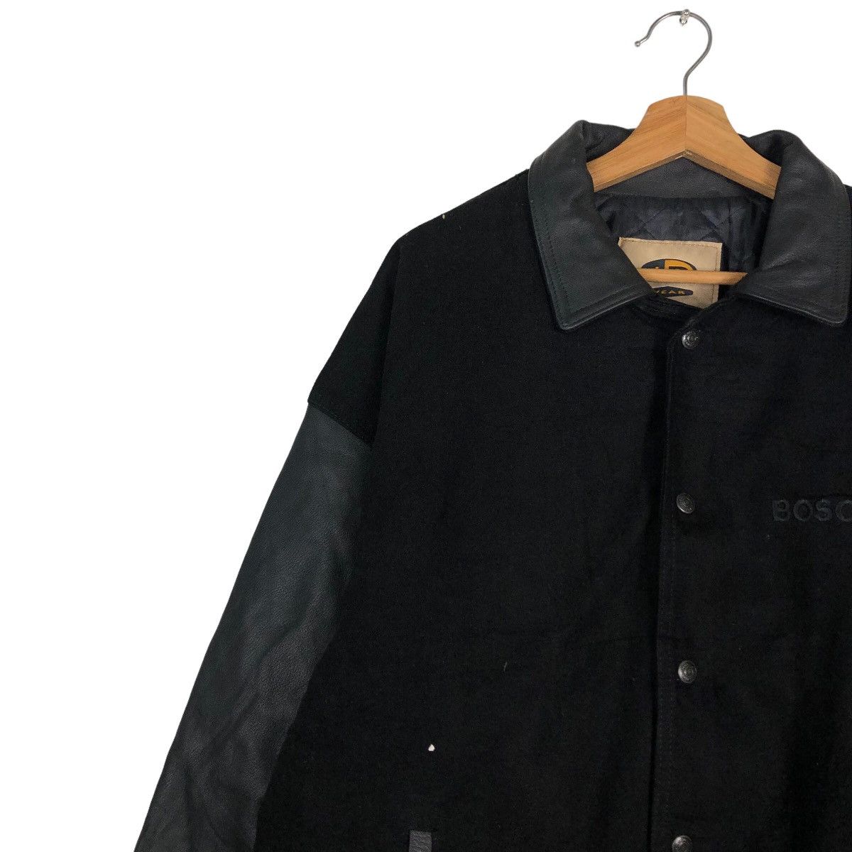 Japanese Brand 🔥Vintage Bomber Leather Jacket Fly Worker Bosch Big Logo Size US M / EU 48-50 / 2 - 7 Thumbnail
