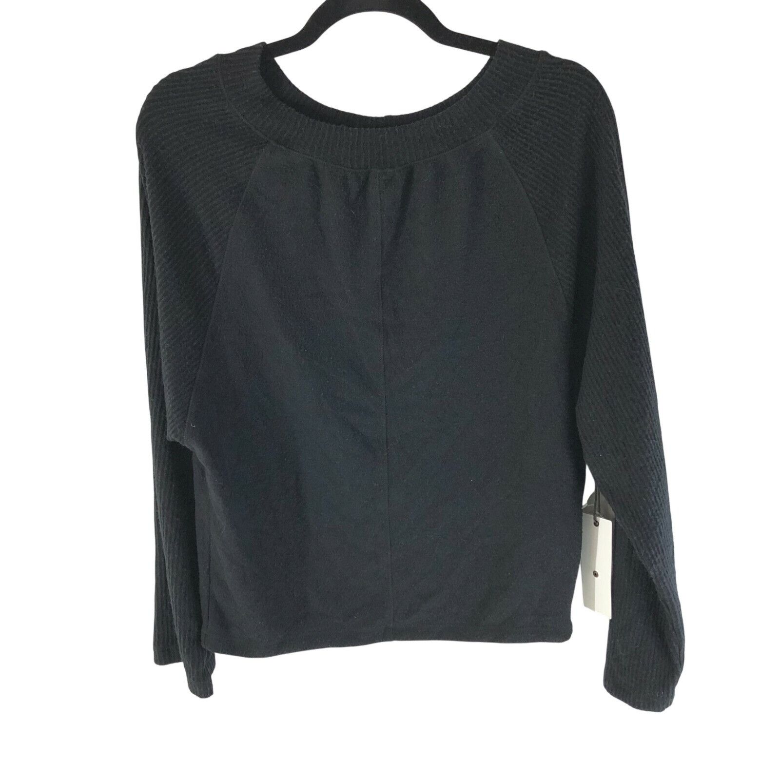 Treasure & Bond Treasure & Bond Womens Sweater Ribbed Knit Scoop Neck Black Size XS / US 0-2 / IT 36-38 - 1 Thumbnail