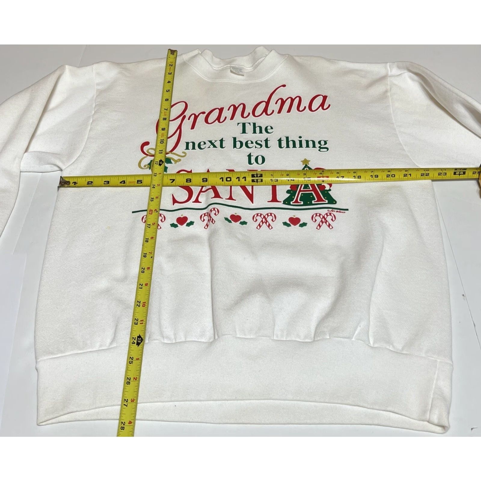 NEXT VINTAGE Grandma The Next Best Thing To Santa Sweatshirt Adult L White USA Size US L / EU 52-54 / 3 - 4 Thumbnail