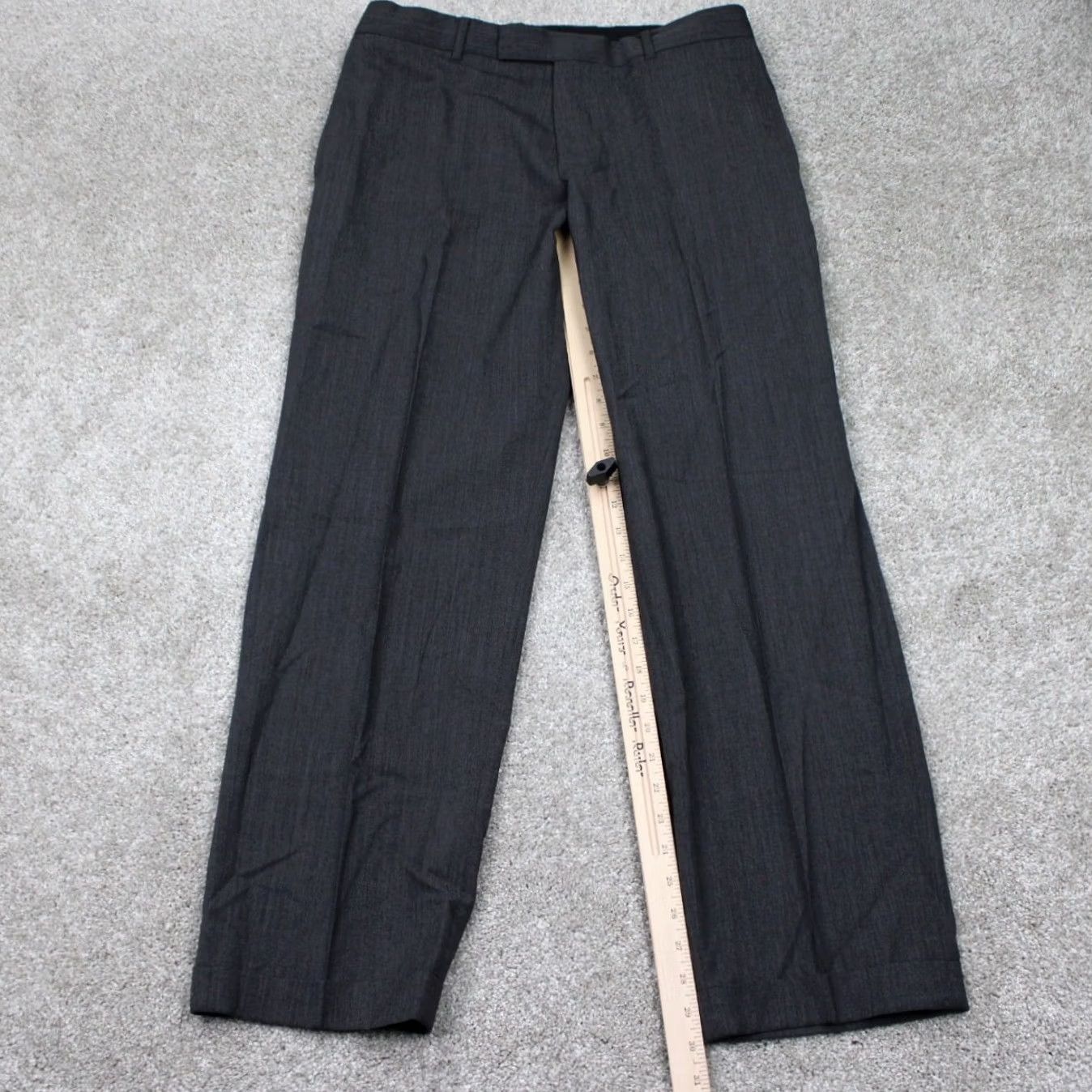 Hugo Boss Hugo Boss Pants Mens 33x30 Gray Wool Stretch Cuffed Flat Front James Brown Size US 33 - 3 Thumbnail