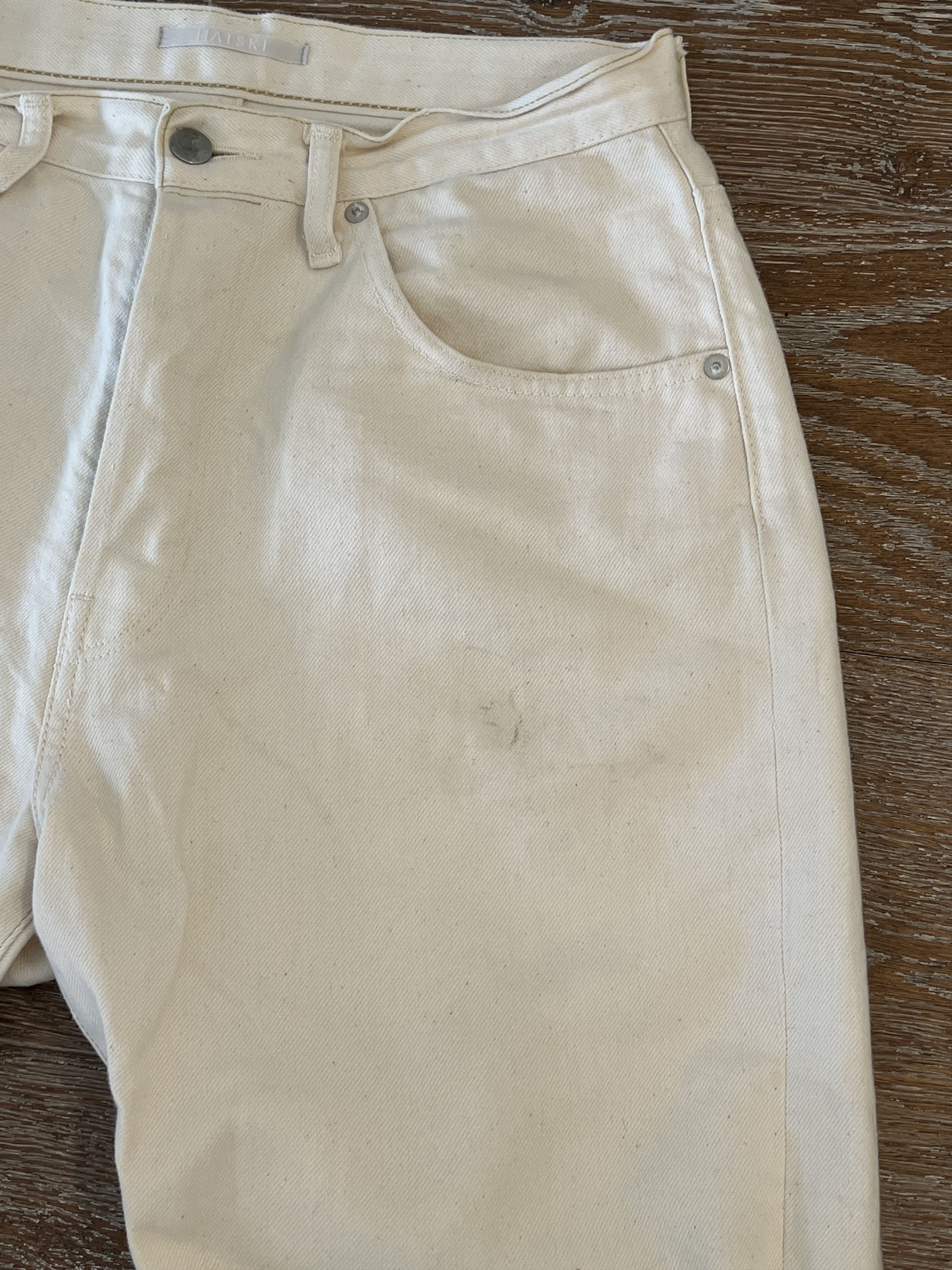 HATSKI Loose Tapered Denim (Washi) in Ecru Size US 30 / EU 46 - 2 Thumbnail