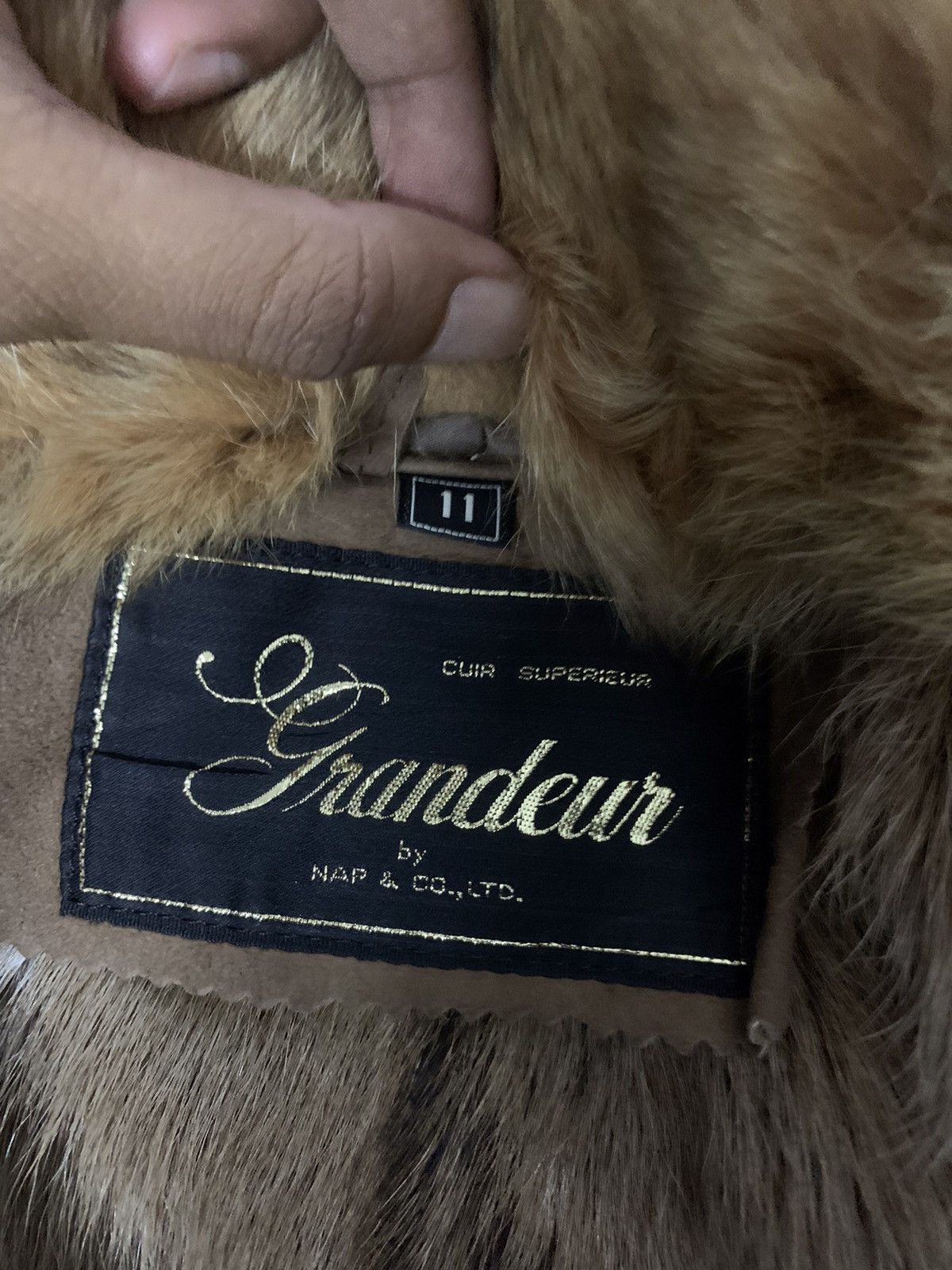 Leather Vintage Mink Fur Collar Leather Long Coat Size L Size US L / EU 52-54 / 3 - 17 Thumbnail