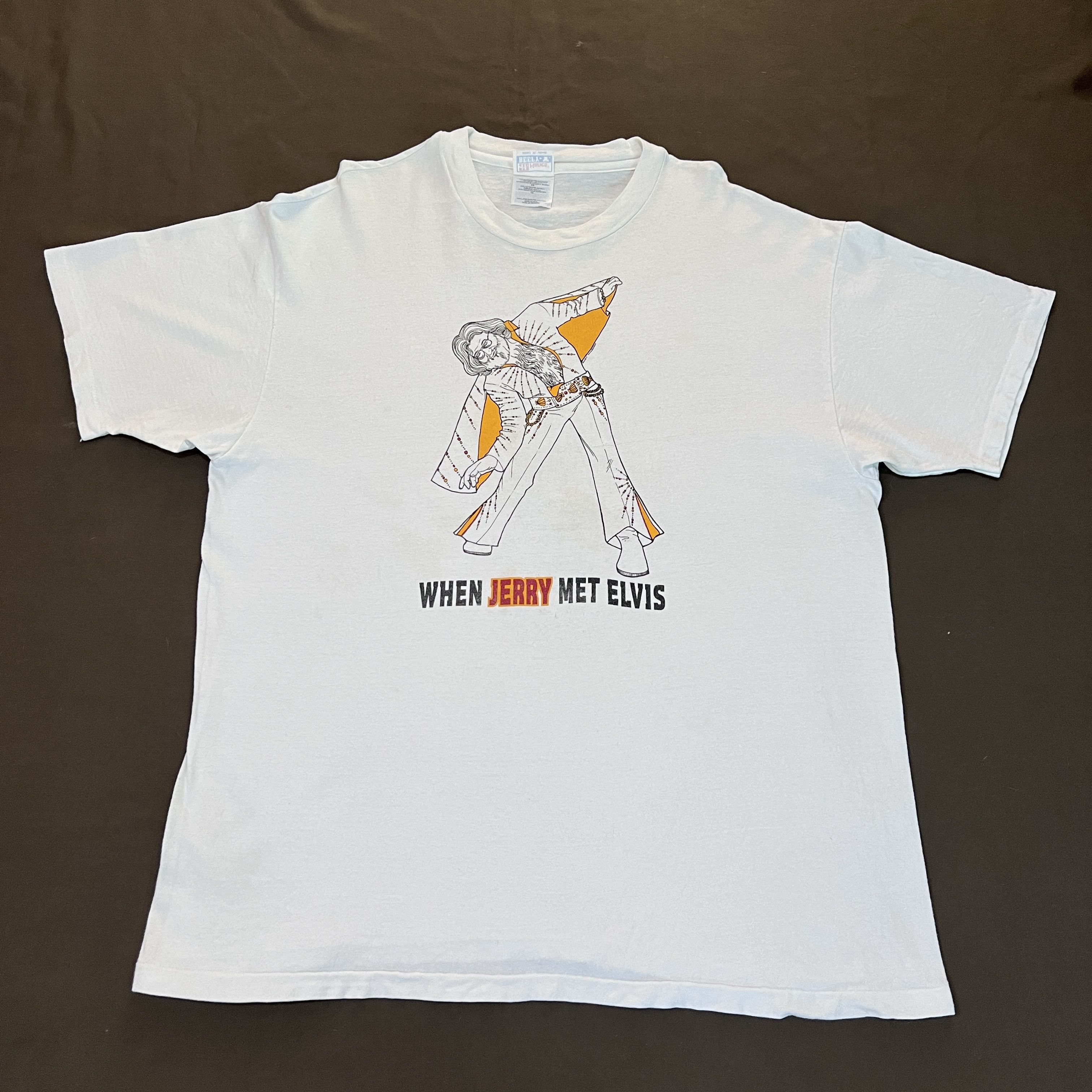 Vintage Rare 90s Jerry met Elvis Grateful Dead April Fools' Day Tee Size US XL / EU 56 / 4 - 4 Thumbnail
