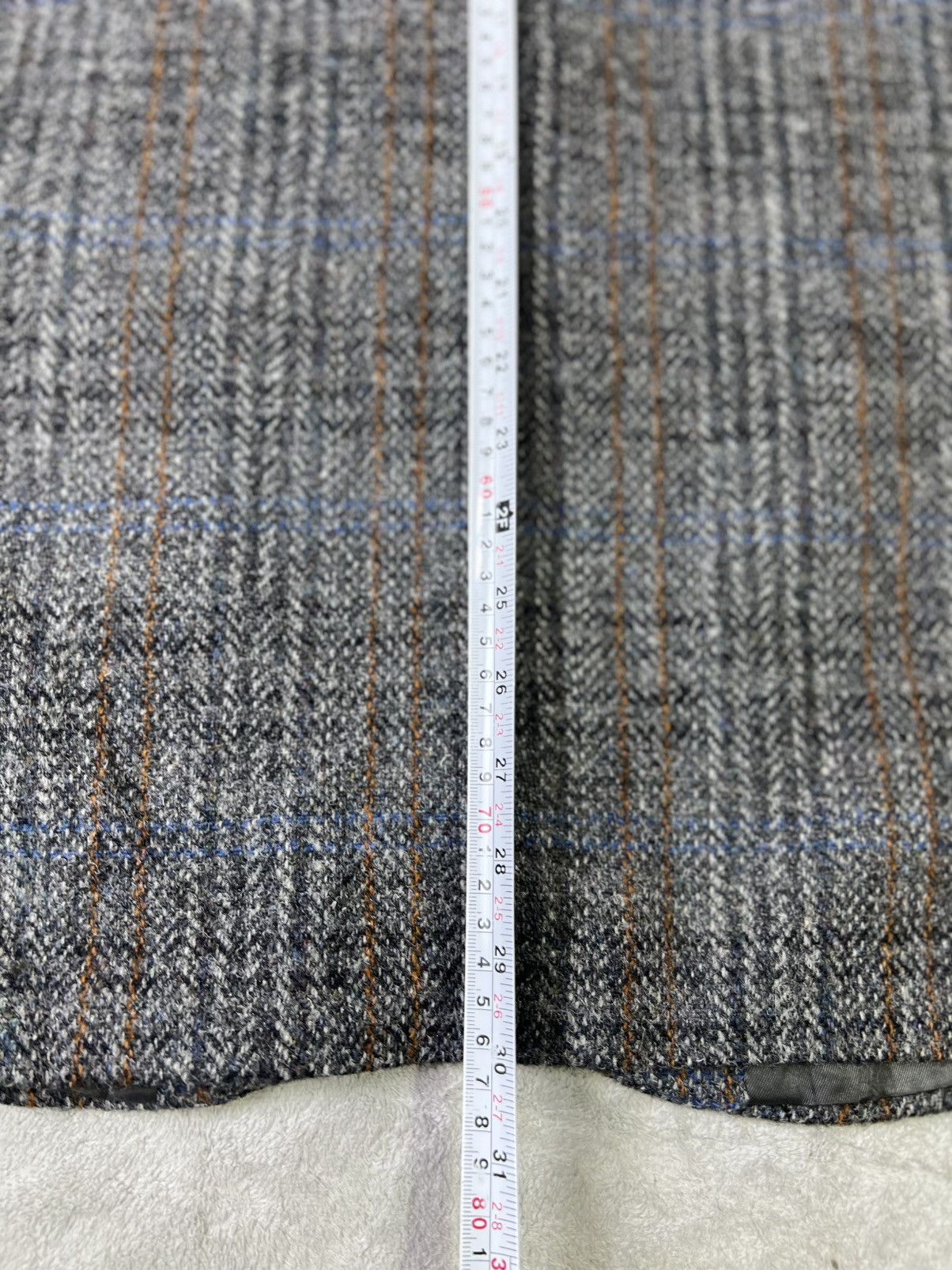 Harris Tweed Canda Wool Tweed Blazer Grey Herringbone Jacket Size 52 Size 52S - 8 Thumbnail