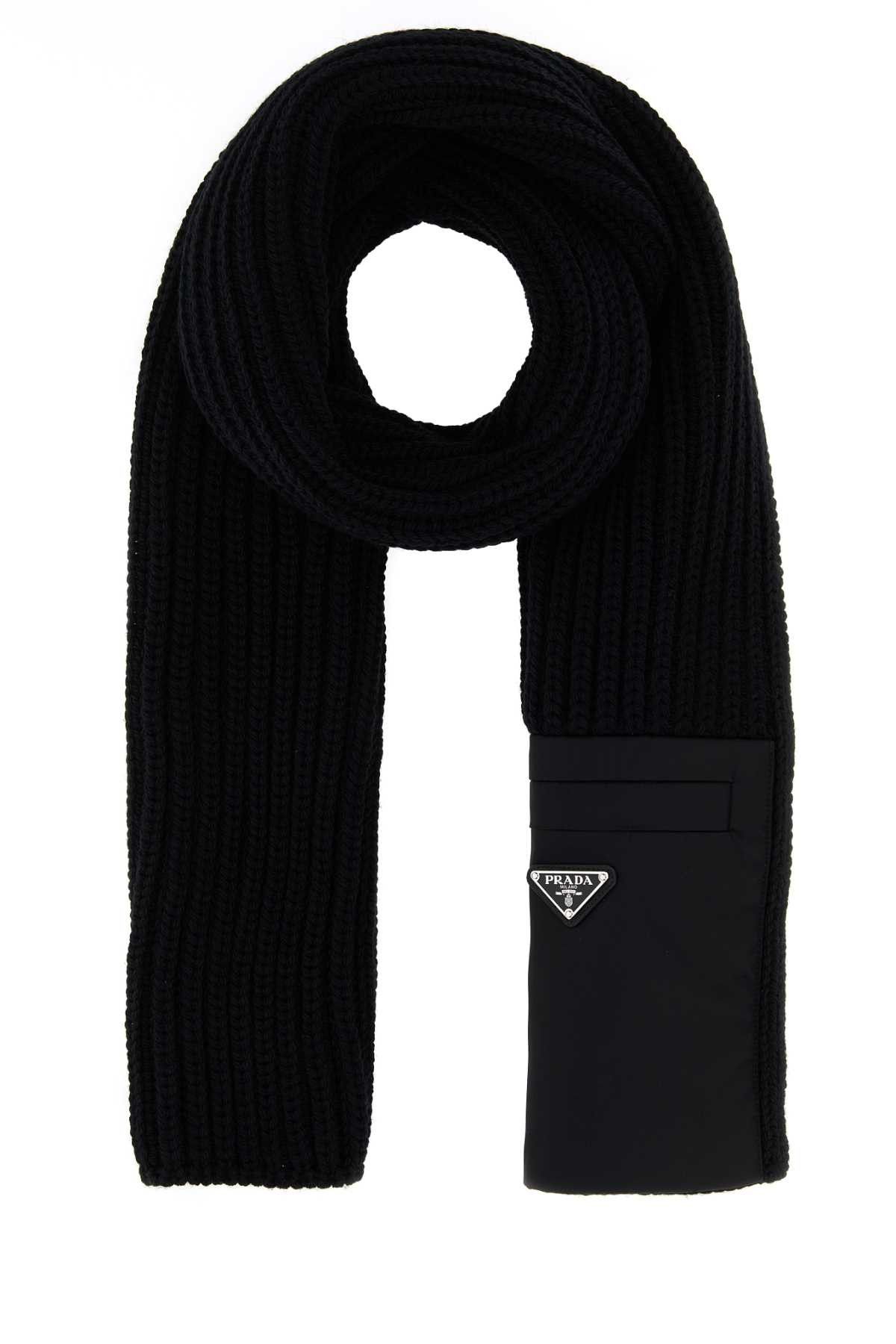 Prada Black Wool Scarf Size ONE SIZE - 1 Thumbnail