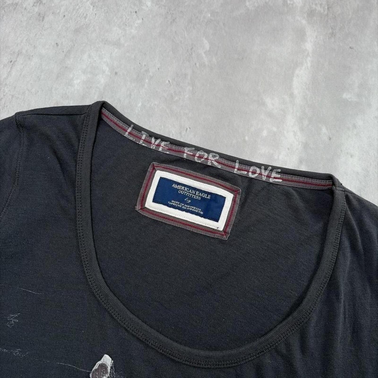 American Eagle Outfitters Y2K Grey American Eagle Grunge Gothic Skater T-Shirt Size L / US 10 / IT 46 - 6 Thumbnail