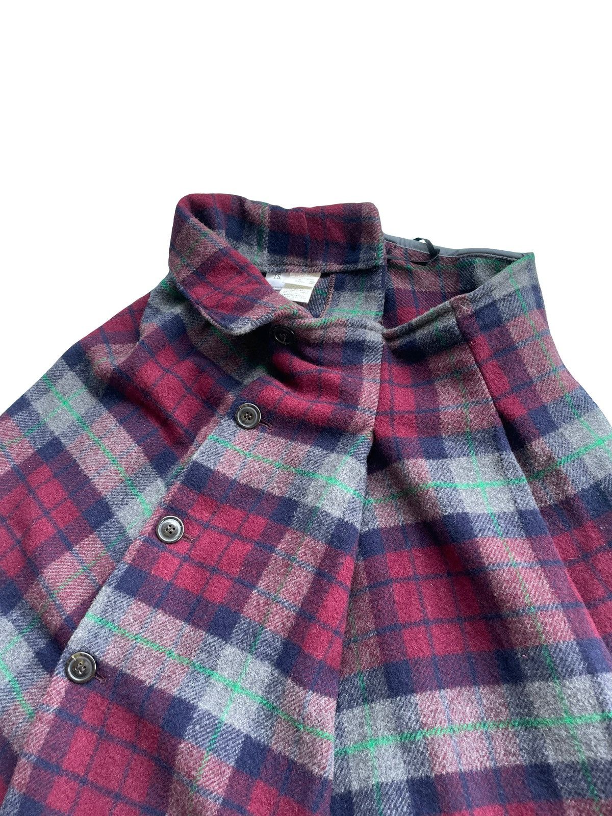 Issey Miyake Issey Miyake 🔥 Sunao Kuwahara Plaid Punk Skirt Wool (Red) Size 31" - 2 Thumbnail