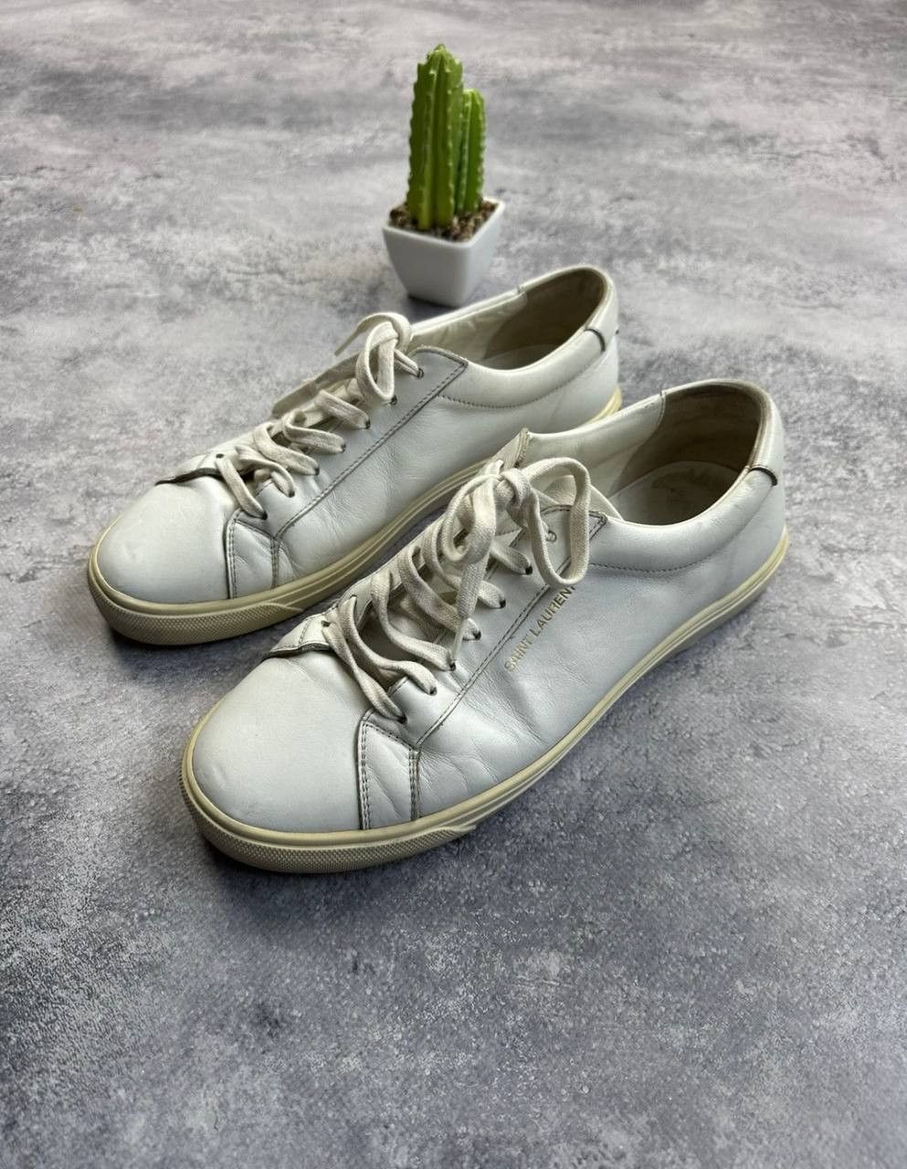 Saint Laurent Paris Saint Laurent White Leather Sneakers Luxury Size US 6 / EU 39 - 1 Thumbnail