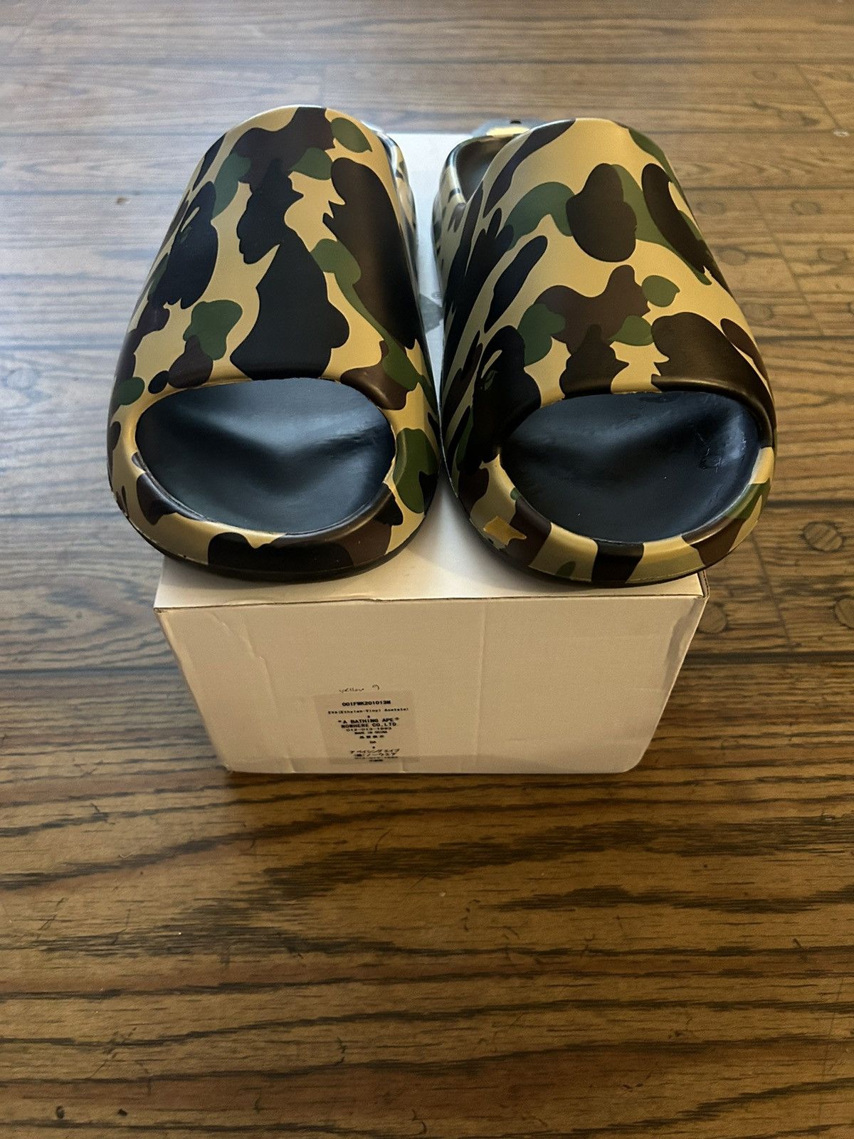 Bape Bape 1st Camo Yellow Camo “Yeezy” Slides Size US 8 / EU 41 - 6 Thumbnail