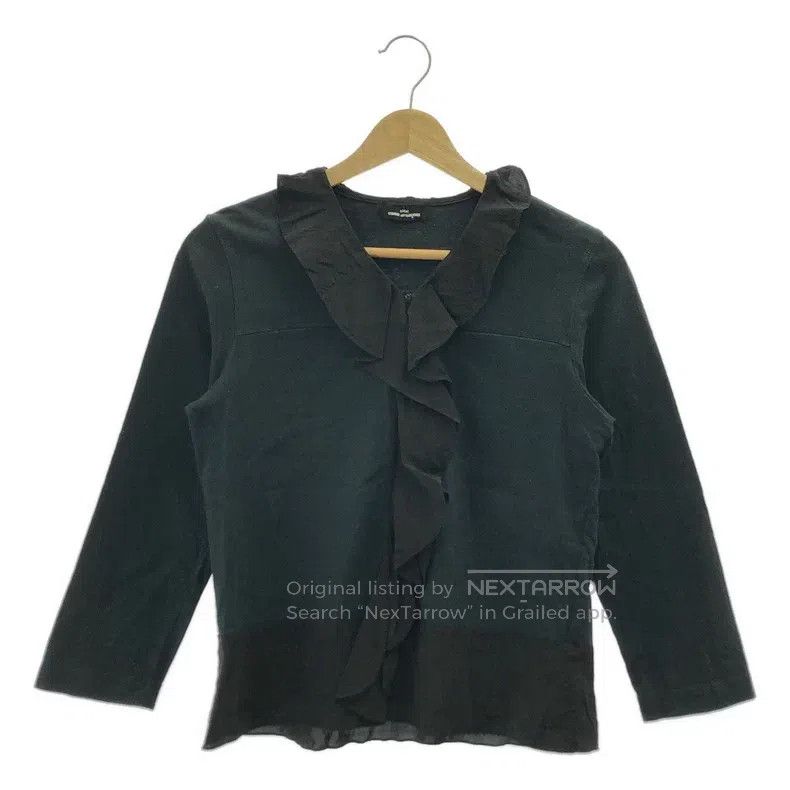Comme Des Garcons Cotton Ruffled V-Neck Top