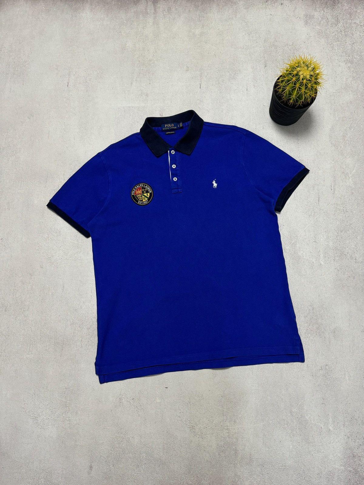 Polo Ralph Lauren Vintage Polo Ralph Lauren Polo Shirt Rugby Blue Mens L Size Size US L / EU 52-54 / 3 - 1 Thumbnail