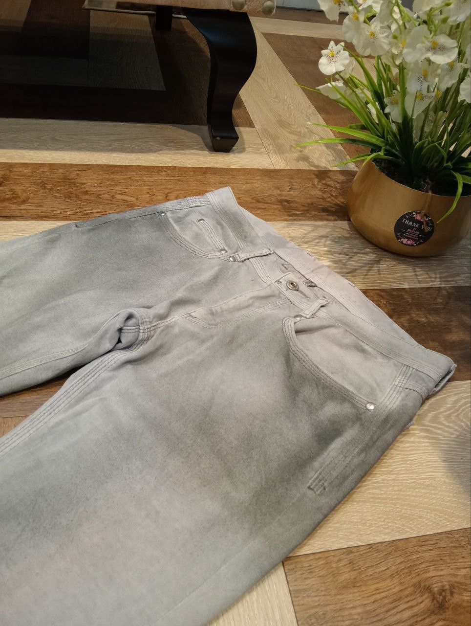 Neil Barrett BLACKBARRETT BY NEIL BARRETT LIGHT GRAY ACID JEANS Size US 33 - 5 Thumbnail