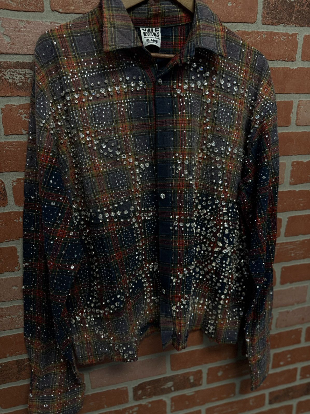 Vale Valley Crystal Flannel Long Sleeve Stones Size XL (NEW) 💎 Size US XL / EU 56 / 4 - 5 Thumbnail