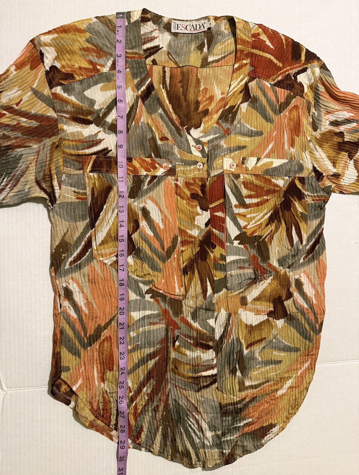 Escada Escada Vintage Silk Tropical Floral 2pc Skirt Set - 40 (Med) Size S / US 4 / IT 40 - 9 Thumbnail