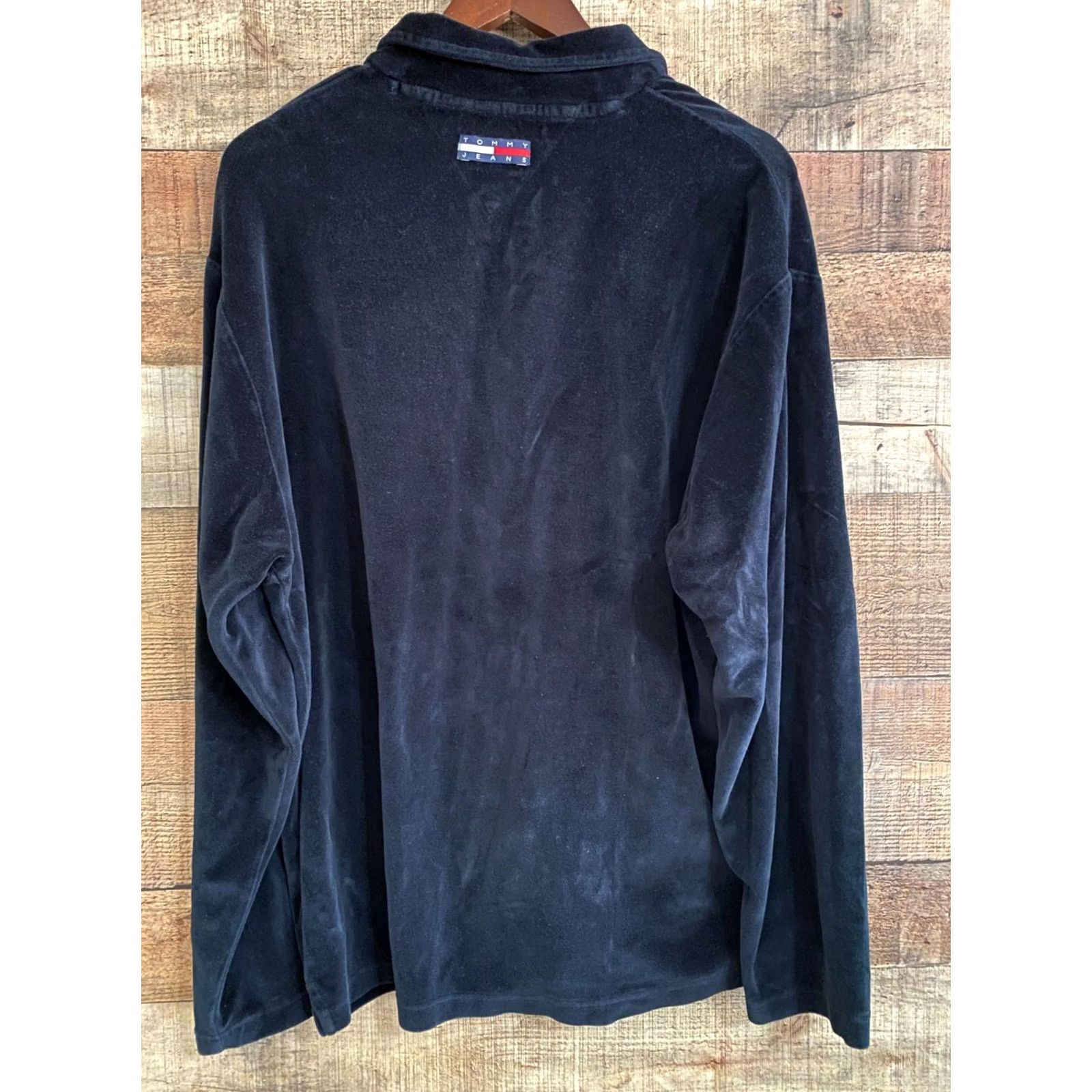 Tommy Hilfiger VINTAGE Tommy Hilfiger Jeans Green Velor feel Quarter Zip Sweatshirt 2XL Mens Pullover Fleece 90s Shoes? Size US XXL / EU 58 / 5 - 3 Thumbnail