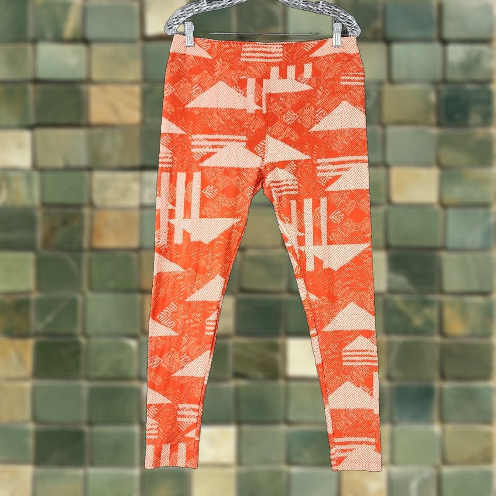 Vintage LuLaRoe Leggings XL Tall Orange Soft Ankle Curvy Inseam 29in Womens Size 40" / US 18 - 1 Thumbnail