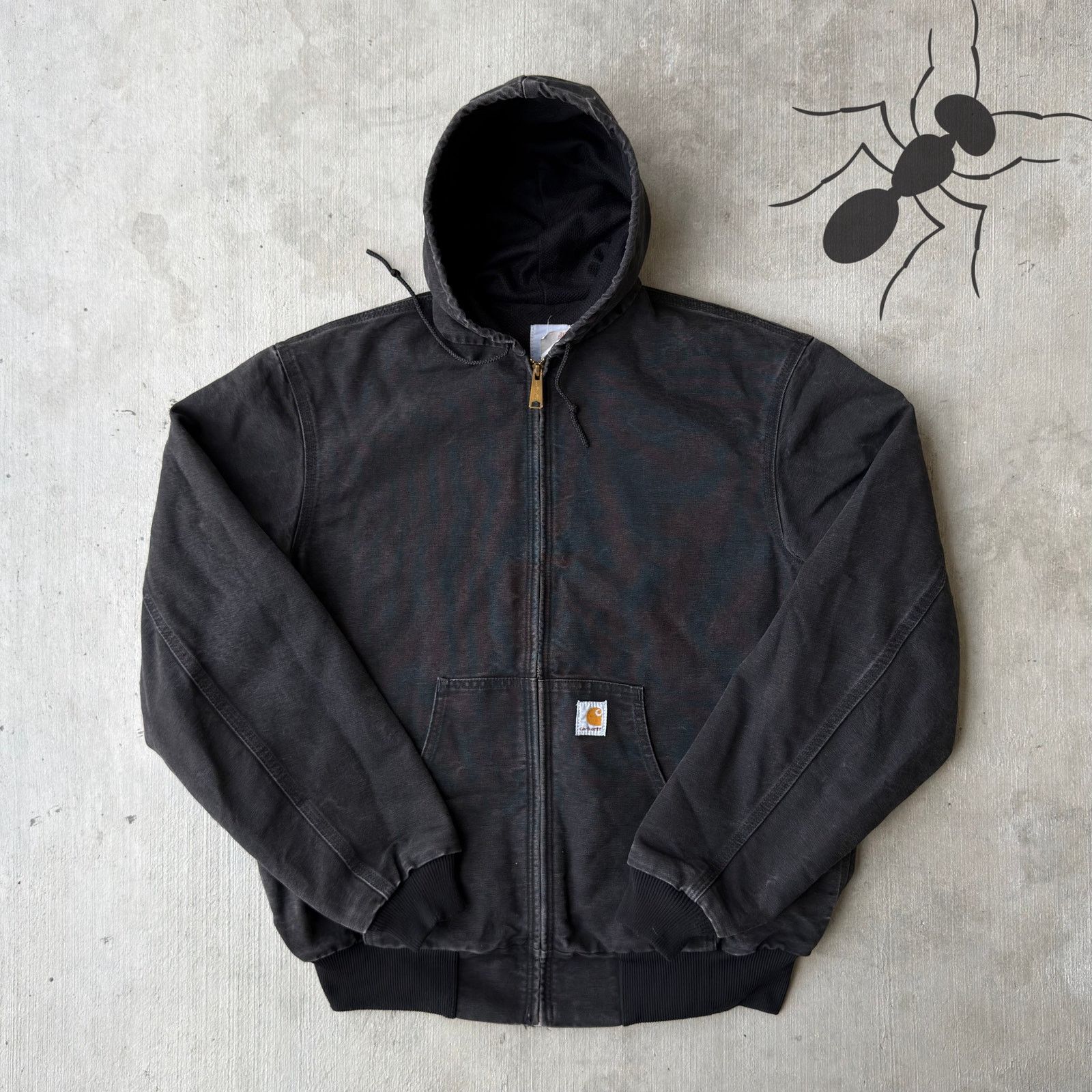 Carhartt × Vintage Carhartt JR115 black active hooded work wear jacket Size US L / EU 52-54 / 3 - 1 Thumbnail