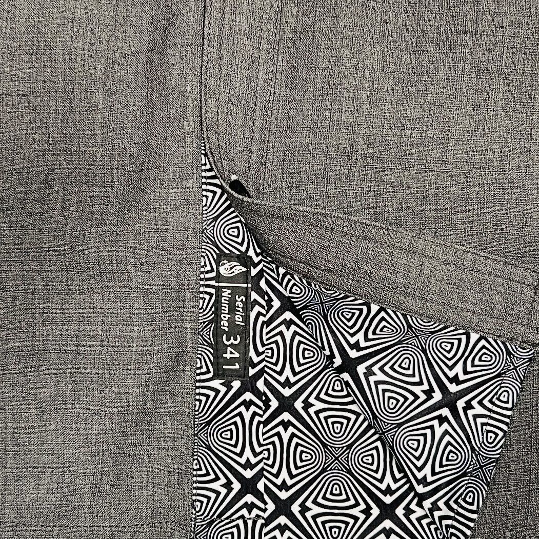 Other THREYDA Button Up Shirt - Gray w/ Psychedelic Lining - 4XL Size US XXL / EU 58 / 5 - 4 Thumbnail