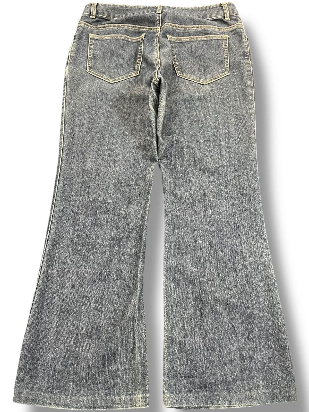 Who Decides War Vintage Schwrzwarld Flare Bell Bottom Denim Size US 31 - 6 Thumbnail