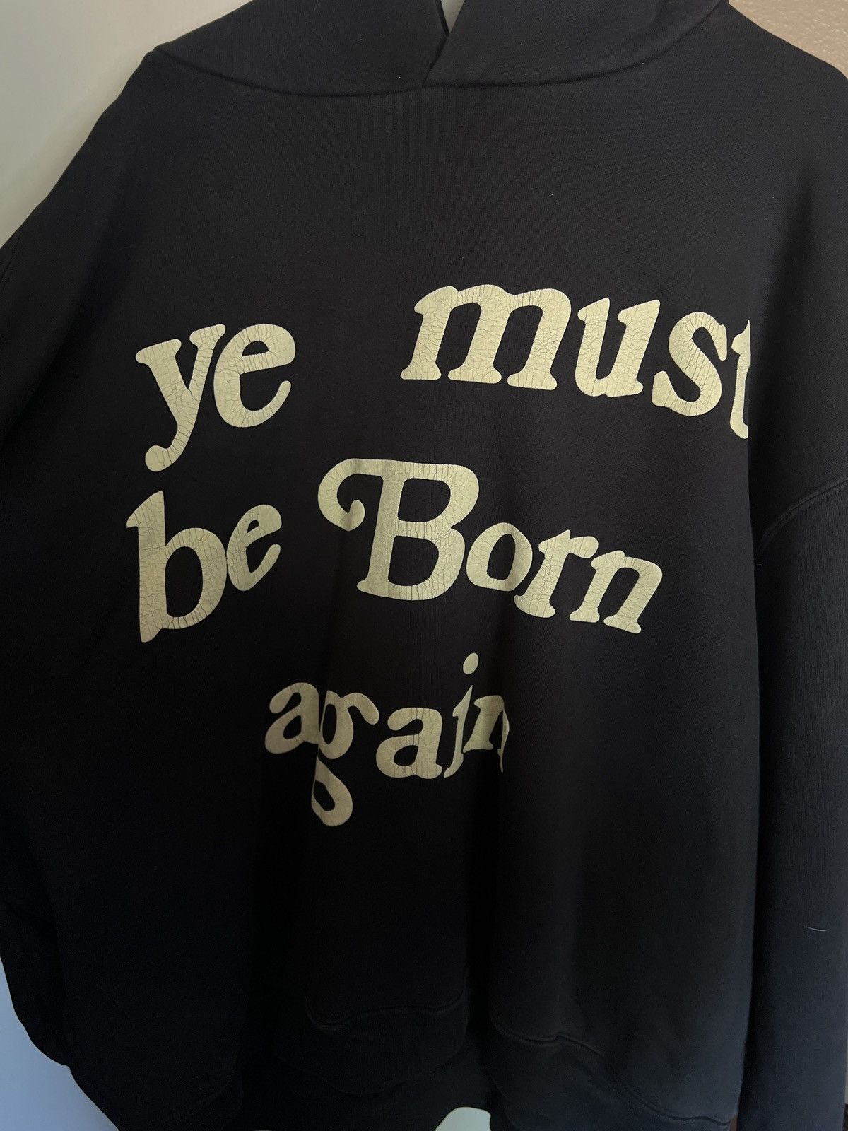 image of Cactus Plant Flea Market Cpfm - Ye Must Be Born Again Hoodie in Black, Men's (Size XL)