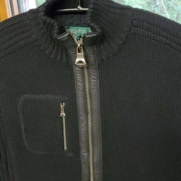 Ralph Lauren Ralph Lauren Black Full Zip w/ Leather Embellishments Sweate Size S / US 4 / IT 40 - 4 Thumbnail