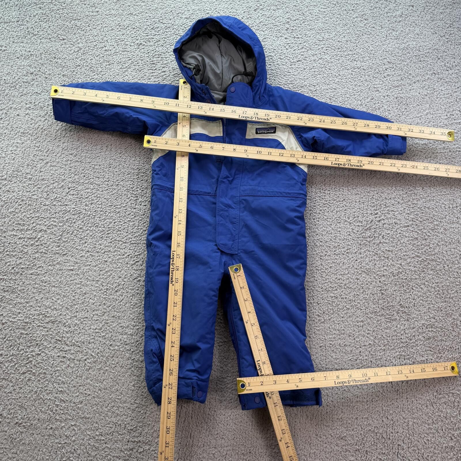 Patagonia Patagonia Baby Snow Suit 18M Blue Insulated One Piece Hood Size US XXS / EU 40 - 3 Thumbnail