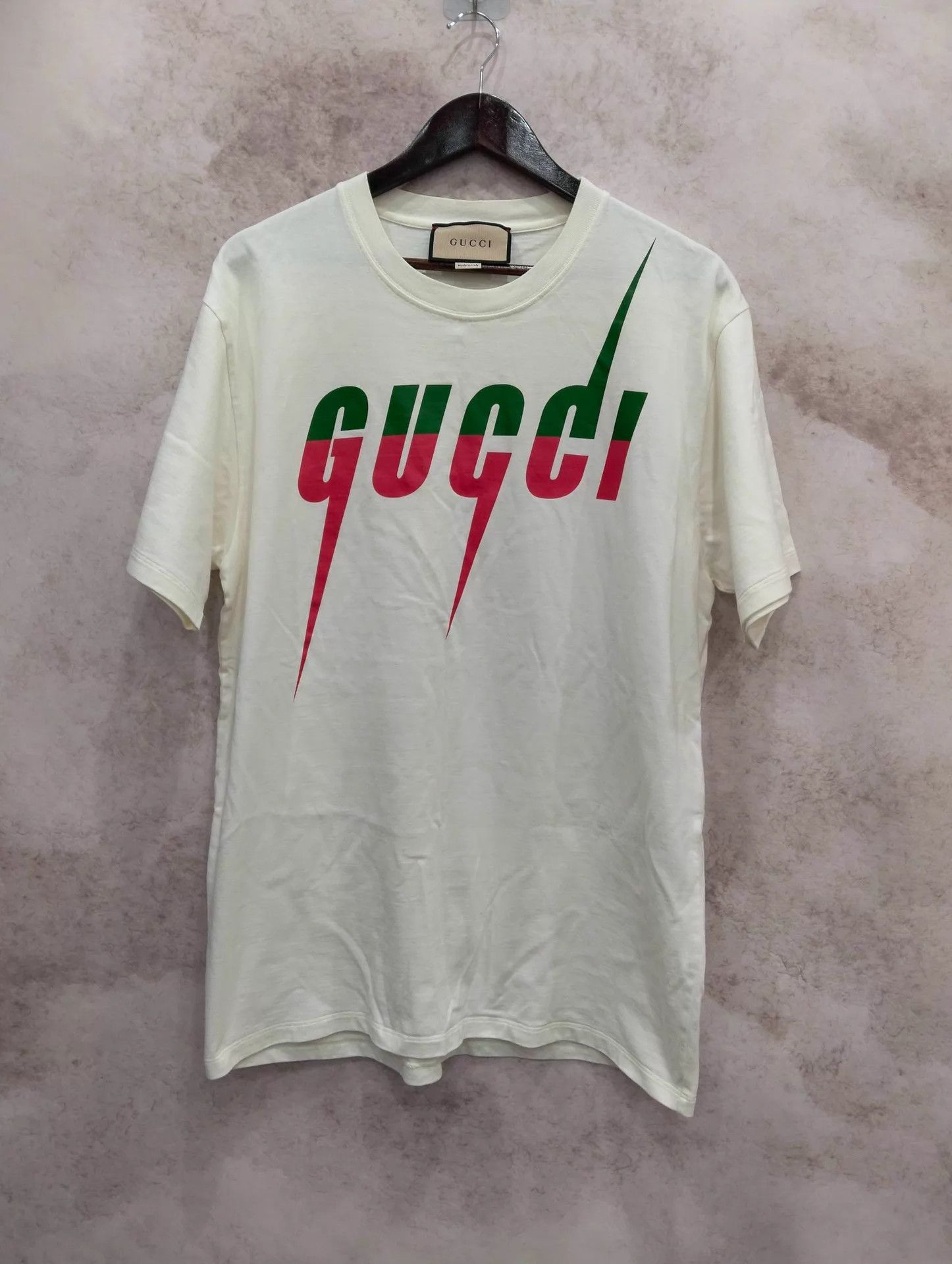 Gucci Gucci White Blade Lightning S/S Crew Tee L Size US L / EU 52-54 / 3 - 1 Thumbnail