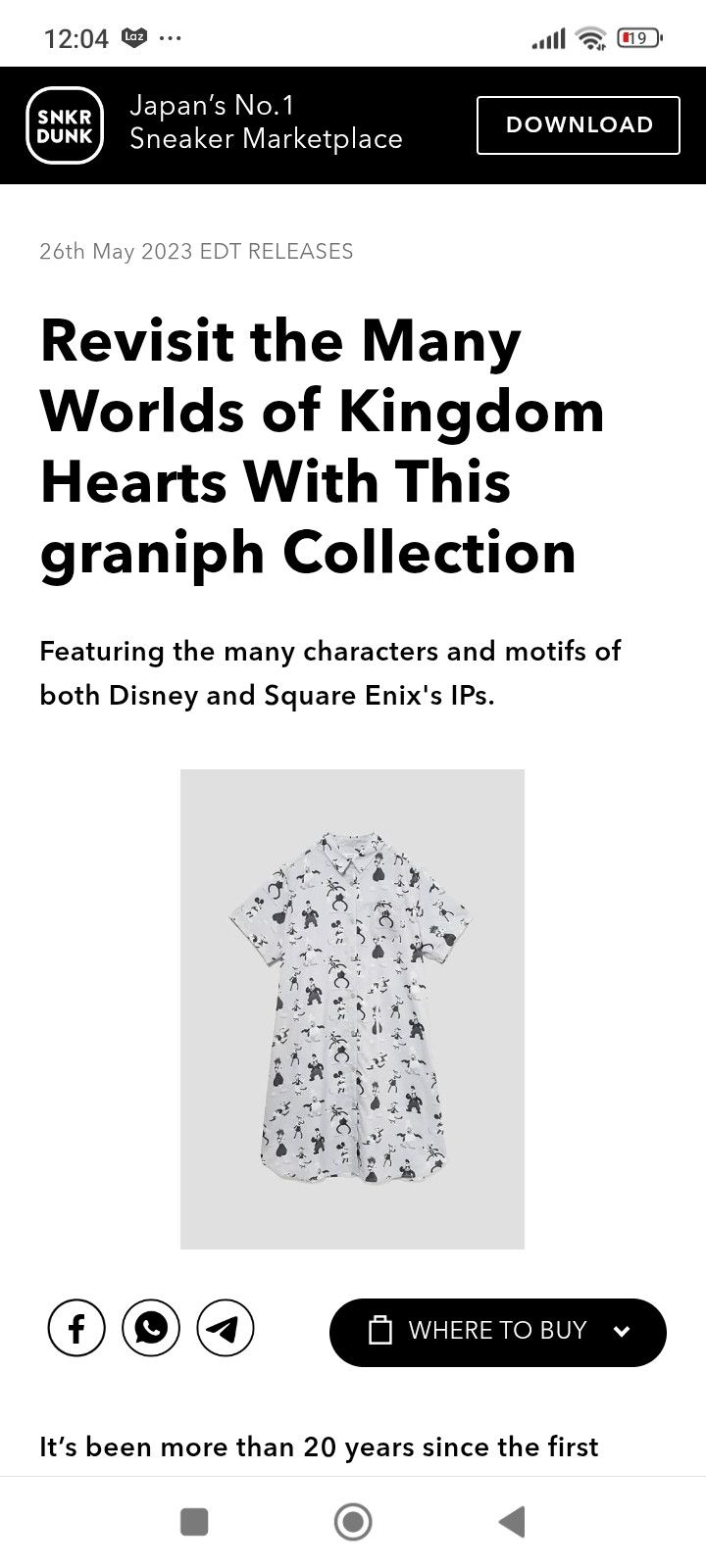 Japanese Brand Disney x Kingdom Heart 🗝️🌹Women Long shirt / tunic dress Size M / US 6-8 / IT 42-44 - 6 Thumbnail
