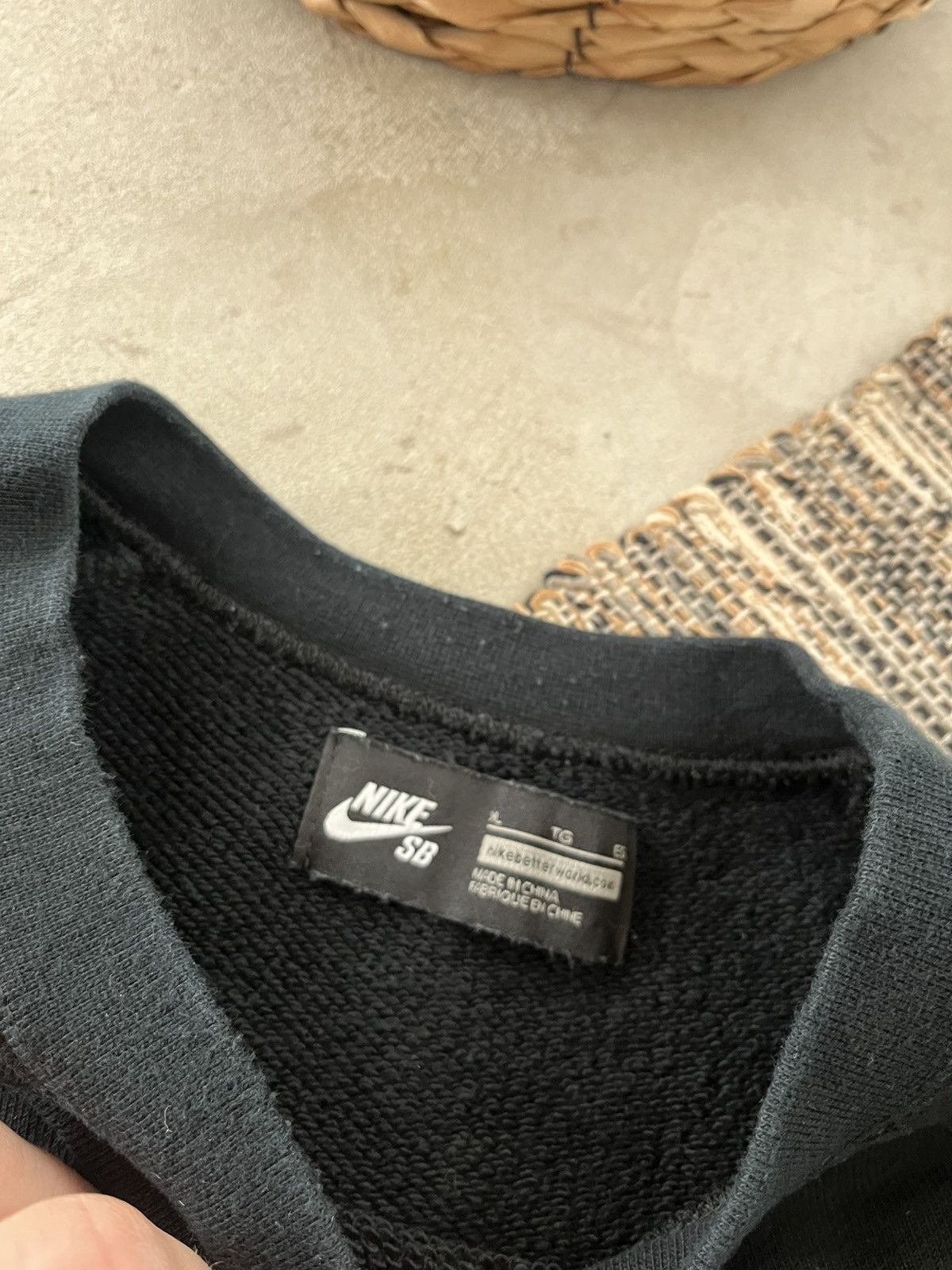 Nike Vintage Nike SB Black Nylon Blank sk8 Sweatshirt basic Size US XL / EU 56 / 4 - 15 Thumbnail