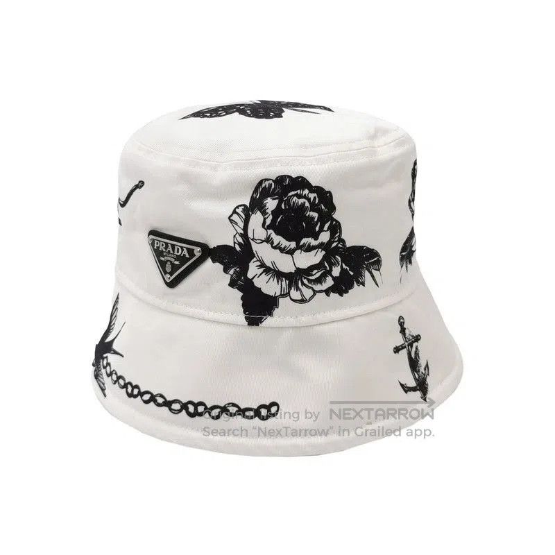 Prada Prada Floral Print Cotton Bucket Hat. Size ONE SIZE - 1 Thumbnail