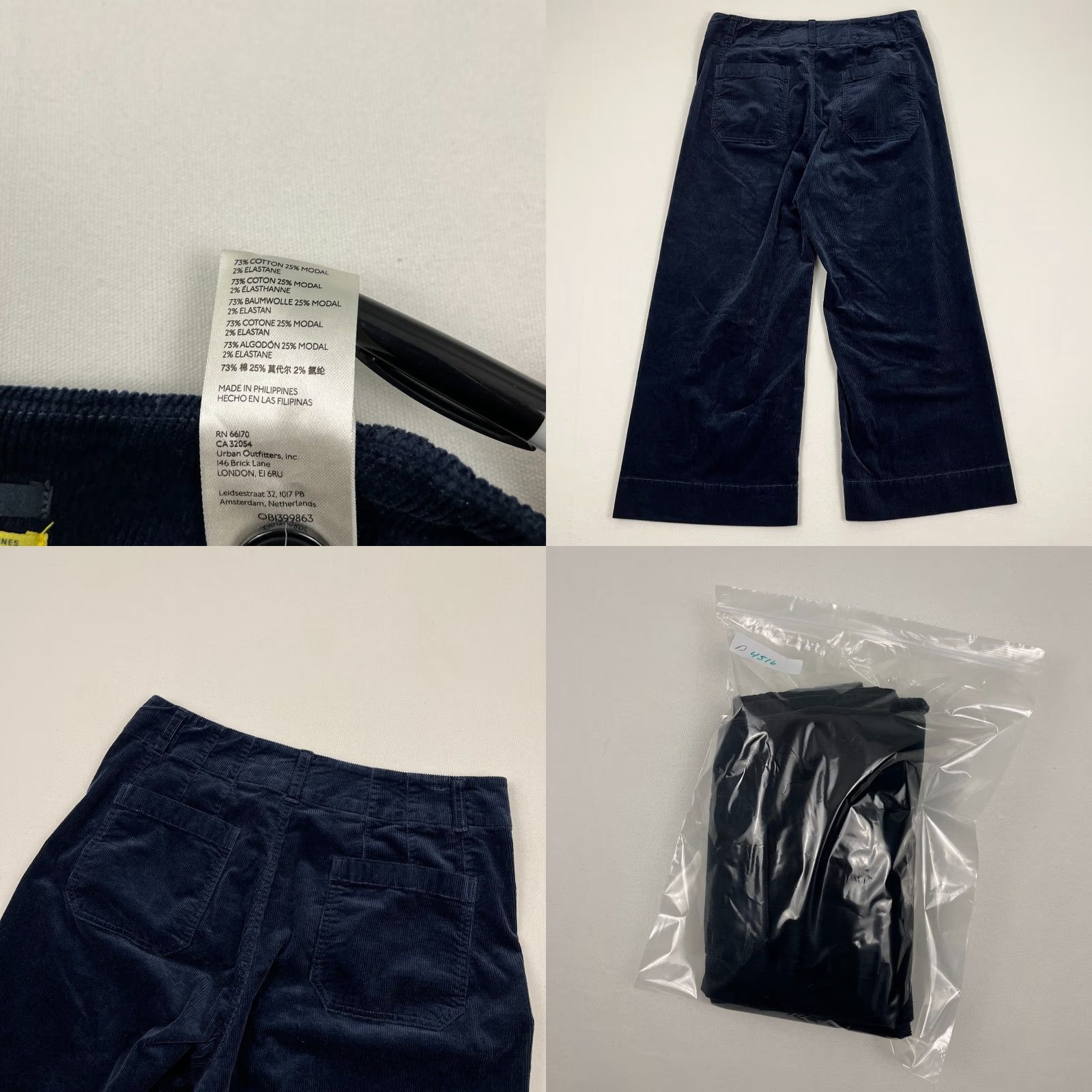 Anthropologie Maeve Anthropologie The Colette Pants Wide-Leg Cotton Corduroy Blue 32 High Rise Pockets Regular Women Size 24" / US 00 / IT 34 - 8 Thumbnail