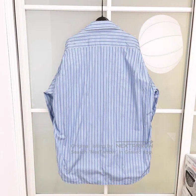 Balenciaga Balenciaga Double-Sided Black Blue Striped Shirt Size US S / EU 44-46 / 1 - 2 Thumbnail