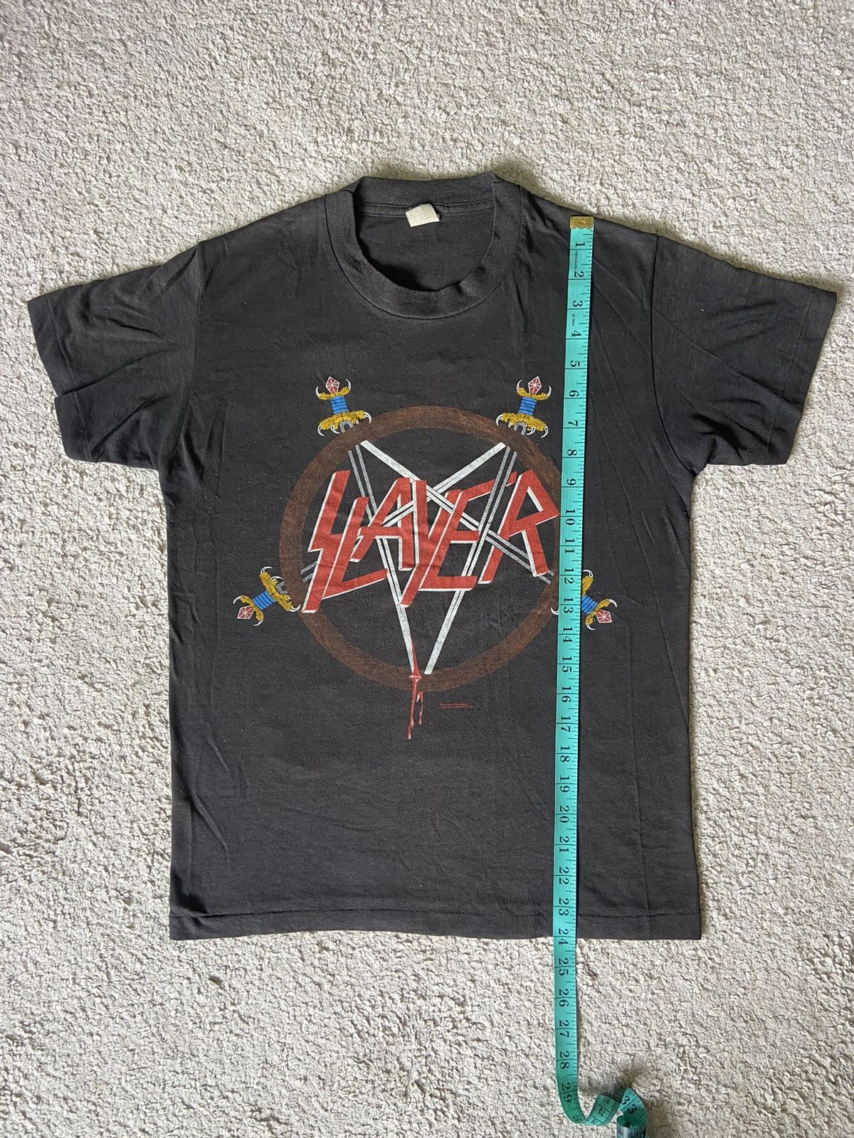 Vintage Vintage 80’s Slayer tour tshirt Size US M / EU 48-50 / 2 - 2 Thumbnail