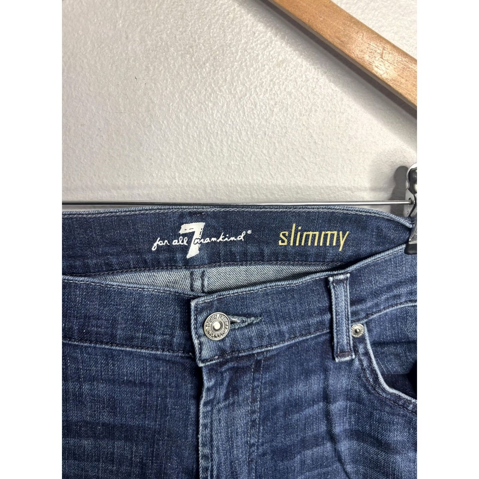 7 For All Mankind 7 For All Mankind Slimmy Jeans Mens Blue Denim Size 36 Wash Medium Straight Slim Size US 36 / EU 52 - 3 Thumbnail