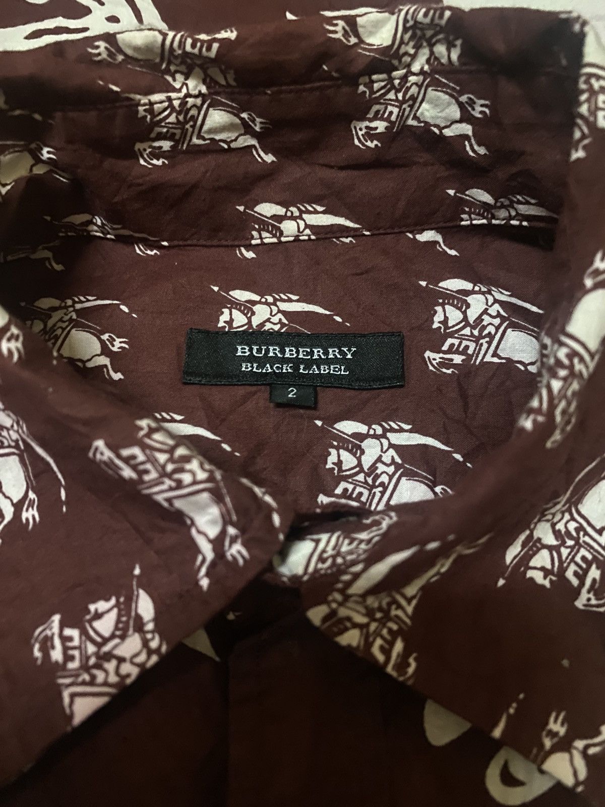 Burberry Burberry Horse Knight Fullrint Big Logo Button Up Shirt Size US M / EU 48-50 / 2 - 7 Thumbnail