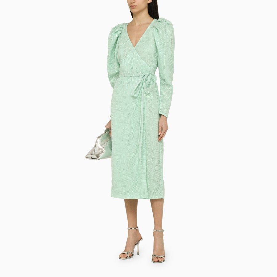 ROTATE o1d2blof0924 Midi Dress in Green Size S / US 4 / IT 40 - 2 Thumbnail
