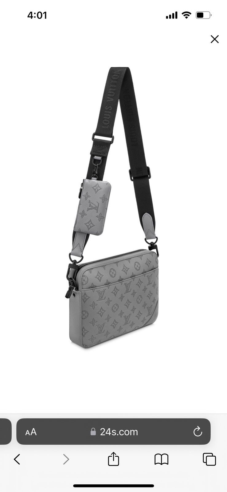 Louis Vuitton LOUIS VUITTON Monogram Shadow LV Duo Messenger Bag Grey Size ONE SIZE - 15 Thumbnail