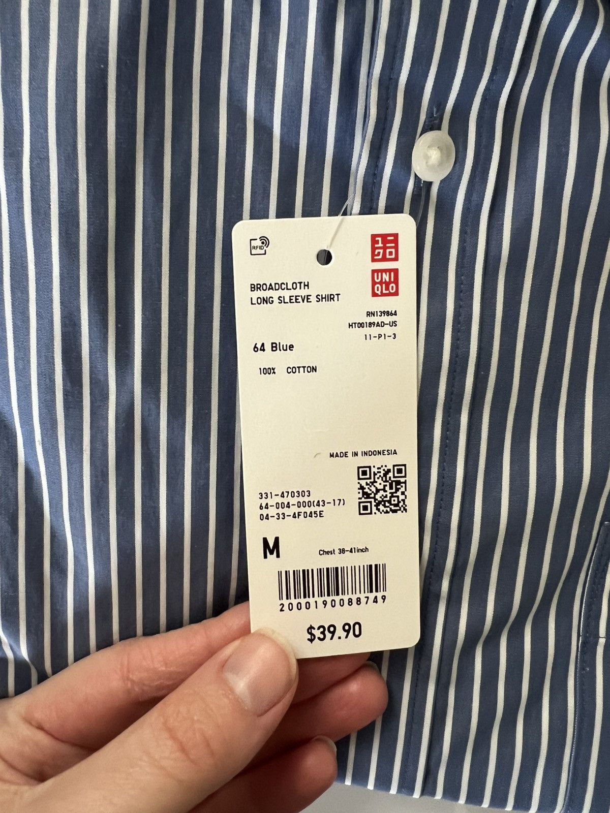 Uniqlo Broadcloth Long Sleeve Shirt Size US M / EU 48-50 / 2 - 3 Thumbnail