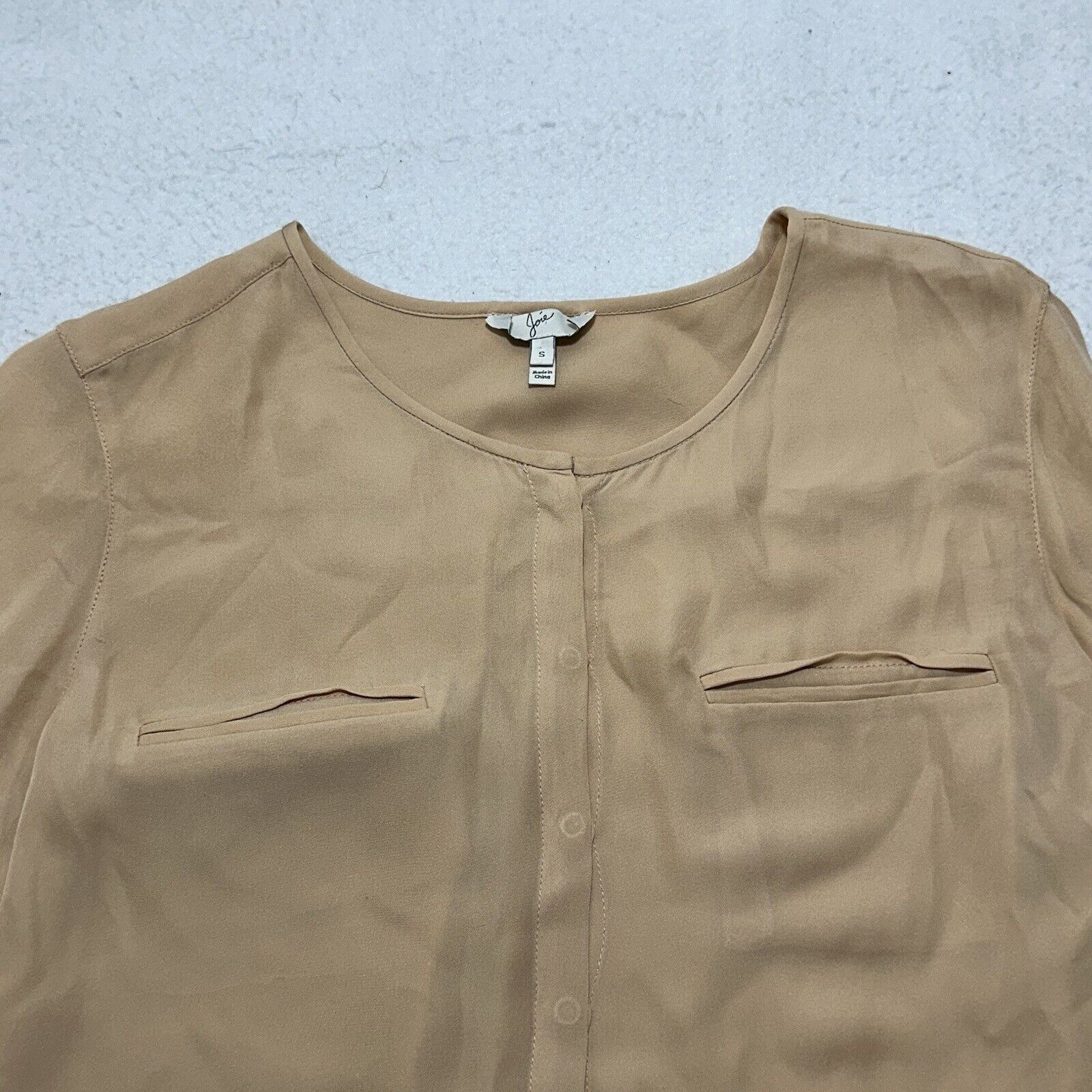 Joie Joie Small Blush Pink Pure Silk Concealed Button Up Blouse Size S / US 4 / IT 40 - 2 Thumbnail