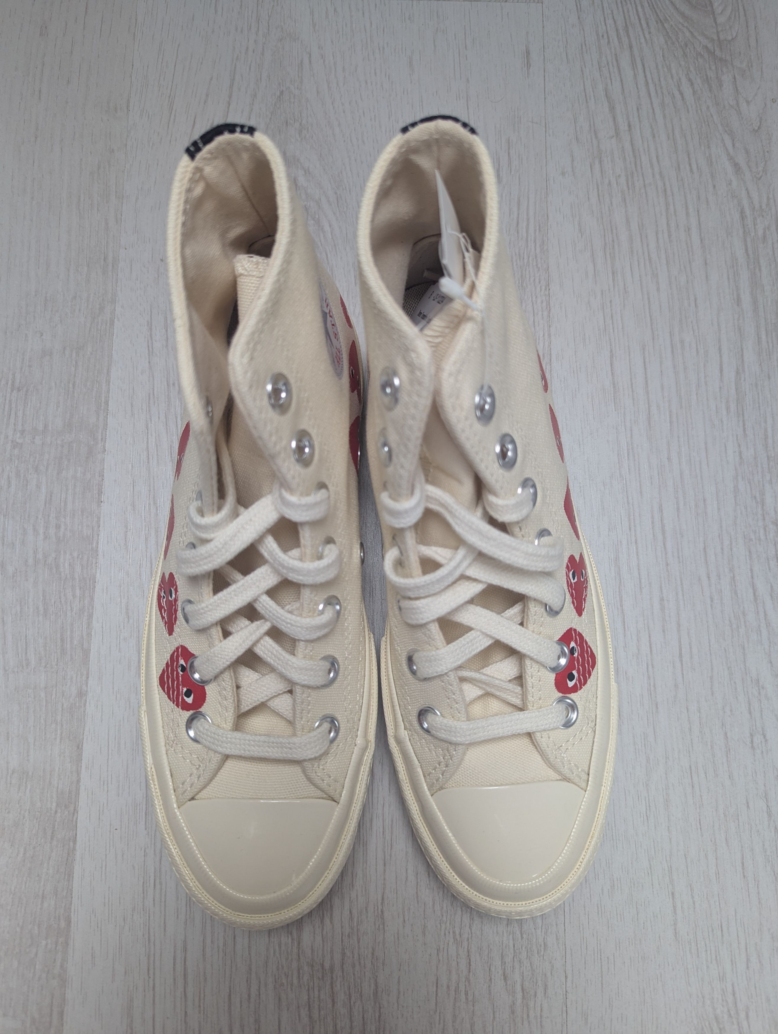 Comme des Garcons PLAY × Converse Converse Chuck Taylor All Star High Comme Garcons White Red Size US 5 / IT 35 - 9 Thumbnail