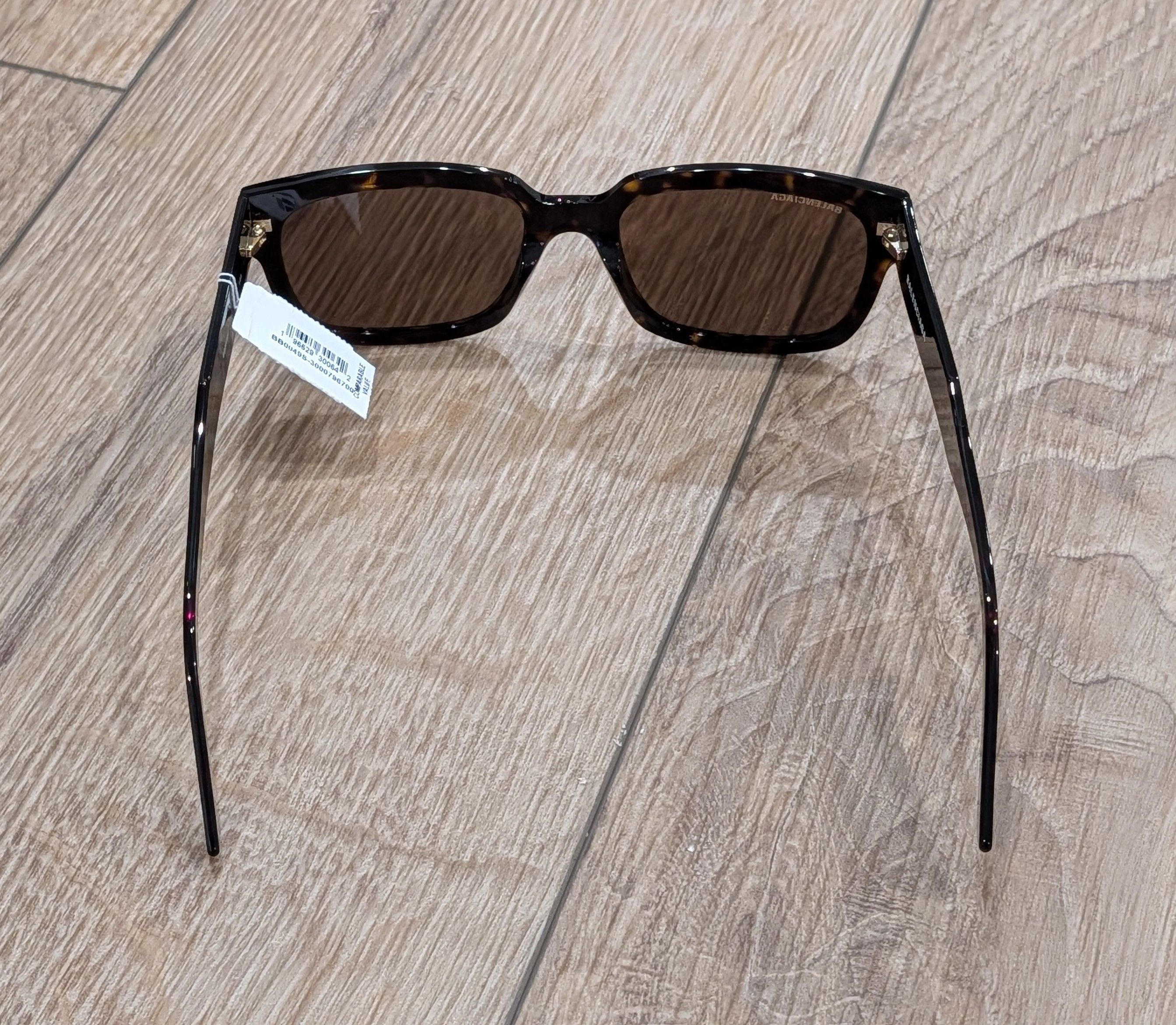 Balenciaga BALENCIAGA 55mm Rectangle Sunglasses Havana Brown Size ONE SIZE - 4 Thumbnail