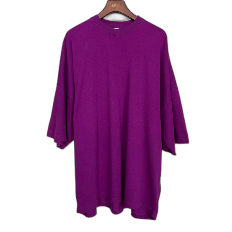 Balenciaga Balenciaga Oversized Purple Star Embroidered T-shirt Size US M / EU 48-50 / 2 - 1 Thumbnail