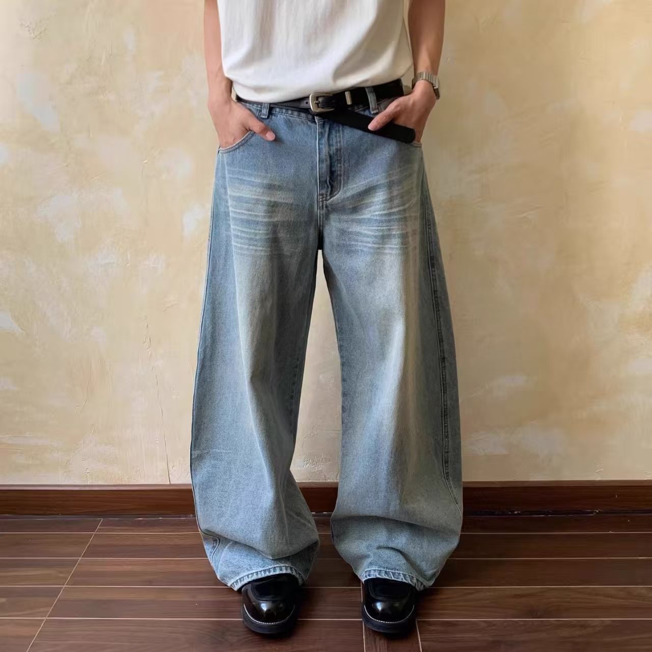 Vintage Blue High-Street Washed Vintage Straight-Leg Jeans Size US 32 / EU 48 - 3 Thumbnail