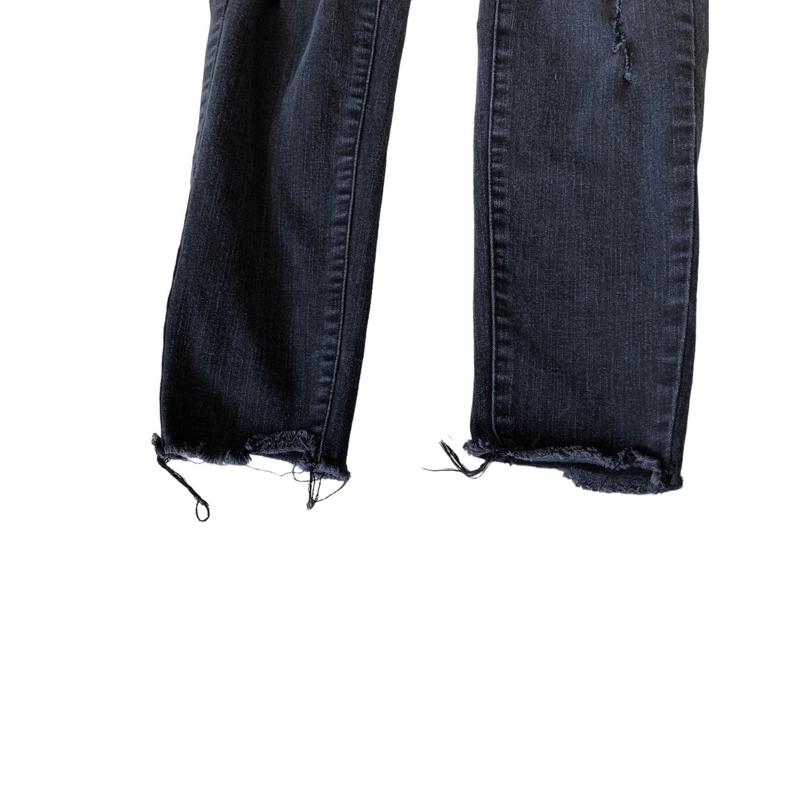 Aeropostale AERO HighRise Dark Distressed Raw Hem Stretch Jeans Size 10 Size 30" / US 8 / IT 44 - 4 Thumbnail