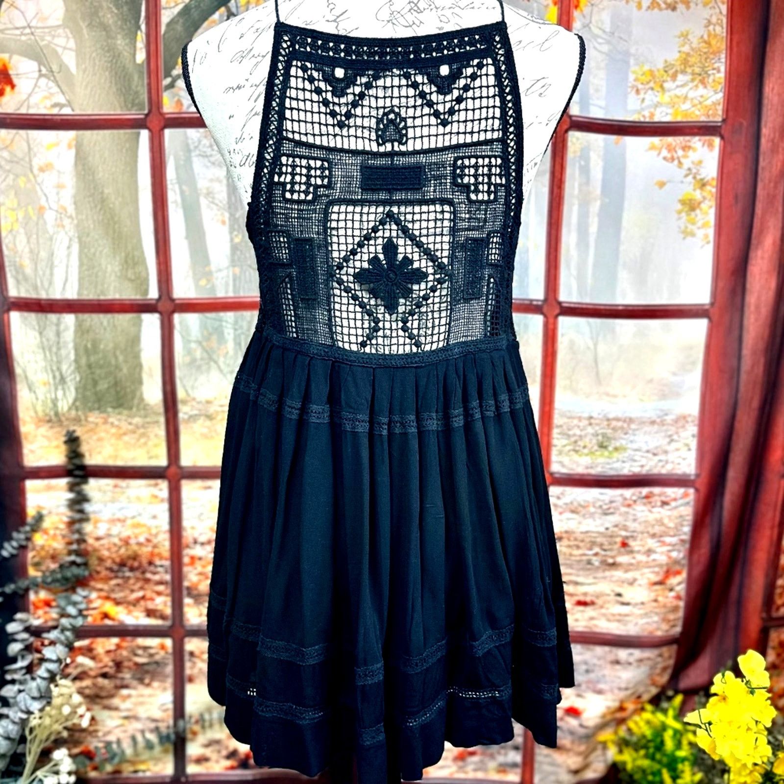 Free People Free People Emily Crocheted Illusion Little Black Dress S Size S / US 4 / IT 40 - 12 Thumbnail