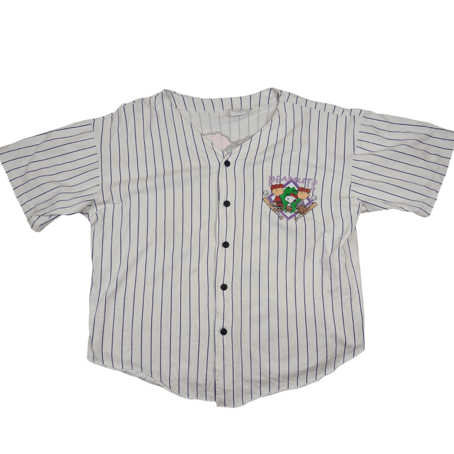 MLB Vintage 90's PEANUTS Big Logo Baseball Shirt Size US XL / EU 56 / 4 - 2 Thumbnail