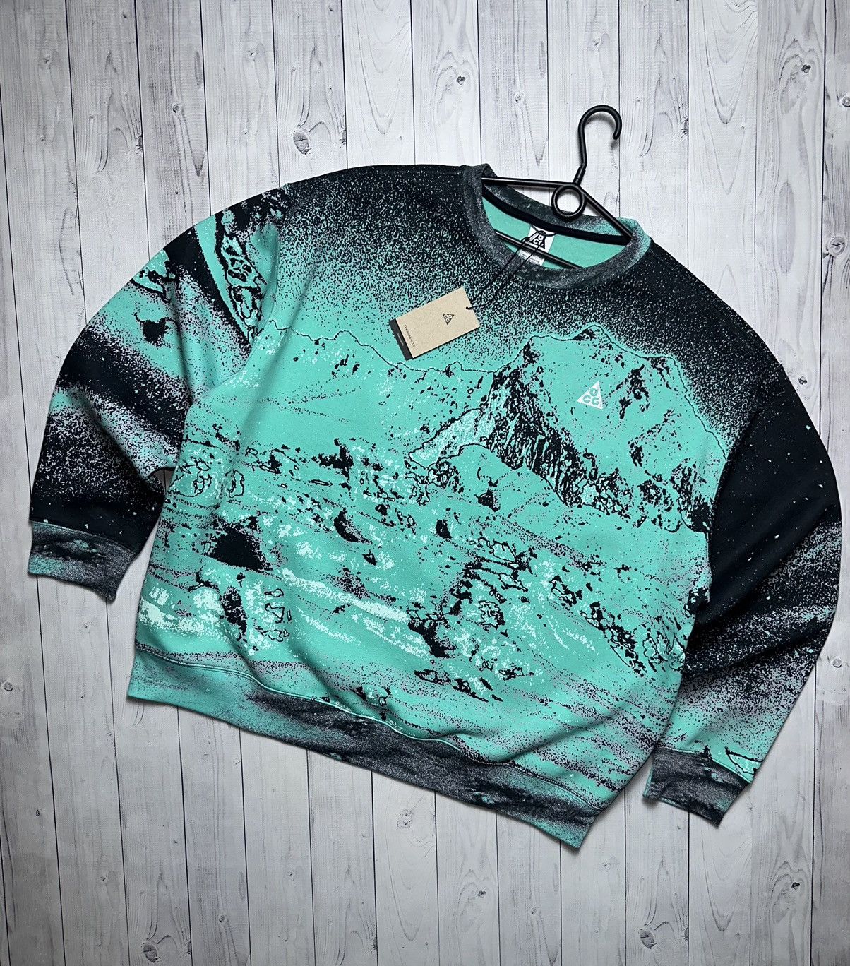 Nike ACG sweatshirt logo rare green mountains size XXL