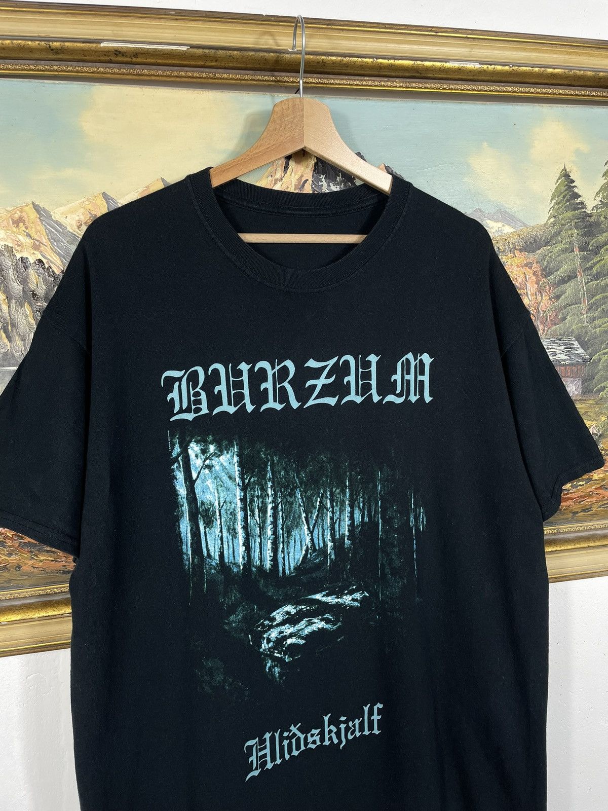 Band Tees Burzum Hlidskjalf 2010 Black Tee Metal Rock Band Merch Tour Size US XL / EU 56 / 4 - 5 Thumbnail